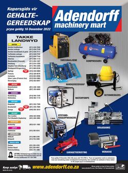 Special Adendorff Machinery Mart 16.11.2022 - 16.12.2022