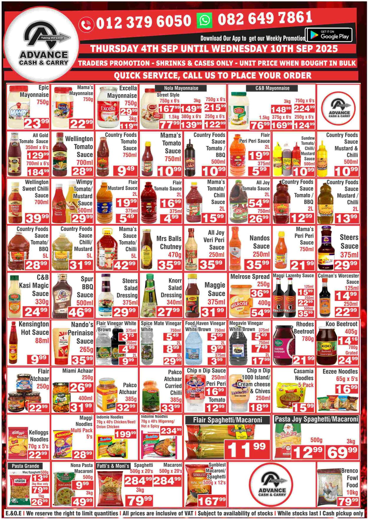 Special Advance Cash&Carry 08.09.2025 - 14.09.2025