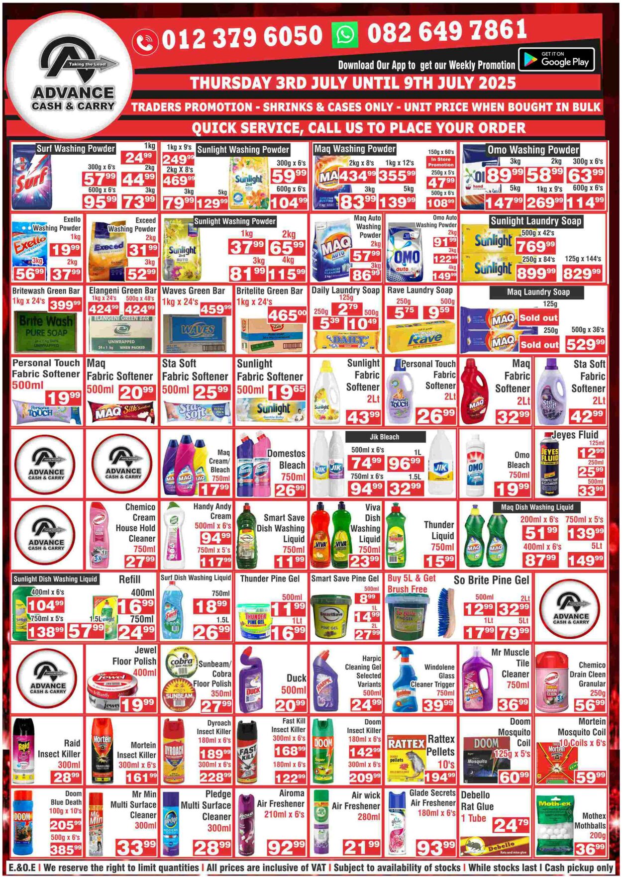 Special Advance Cash&Carry 03.07.2025 - 09.07.2025