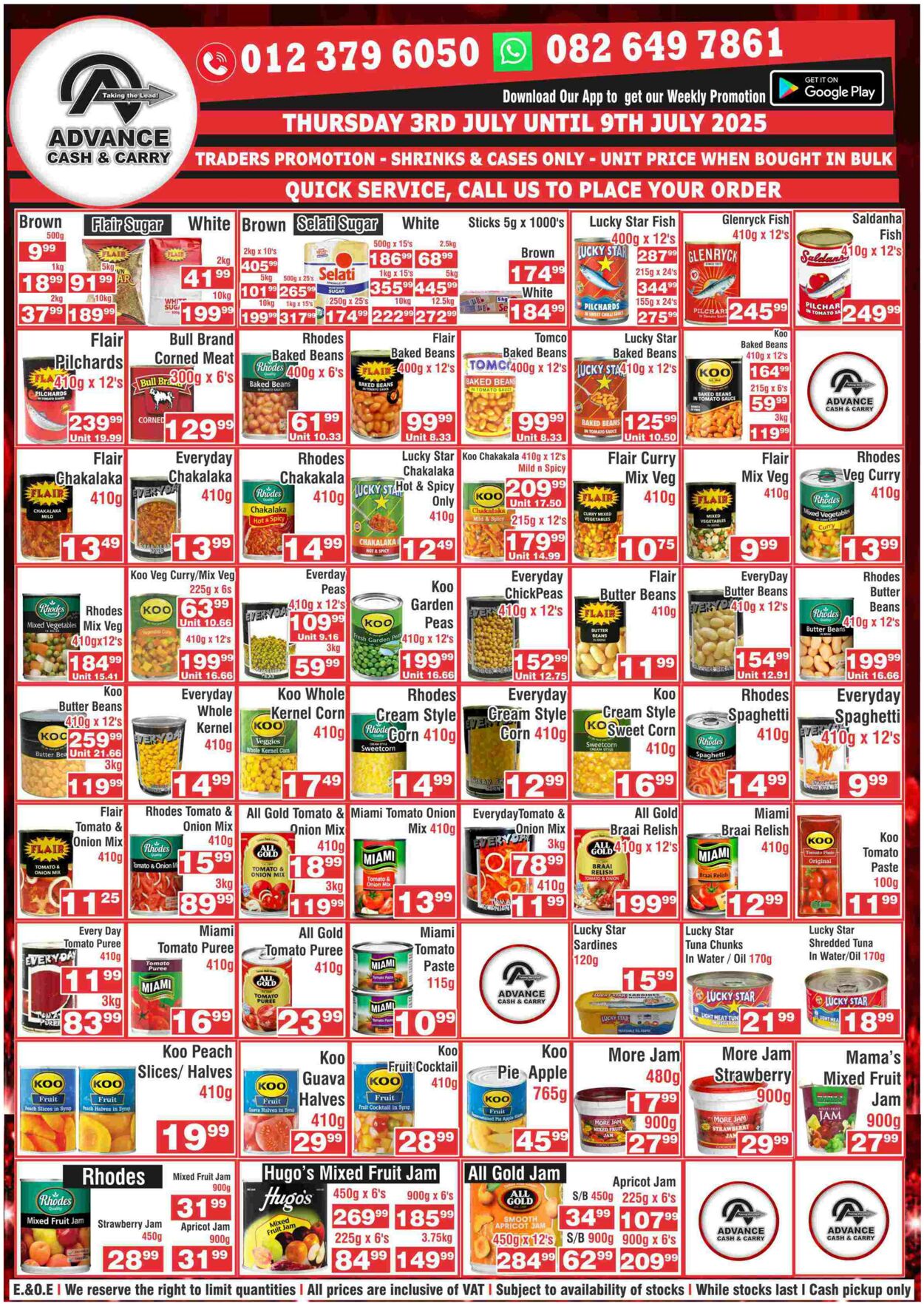 Special Advance Cash&Carry 03.07.2025 - 09.07.2025