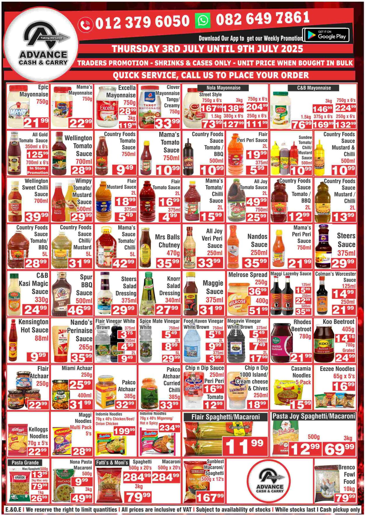 Special Advance Cash&Carry 03.07.2025 - 09.07.2025