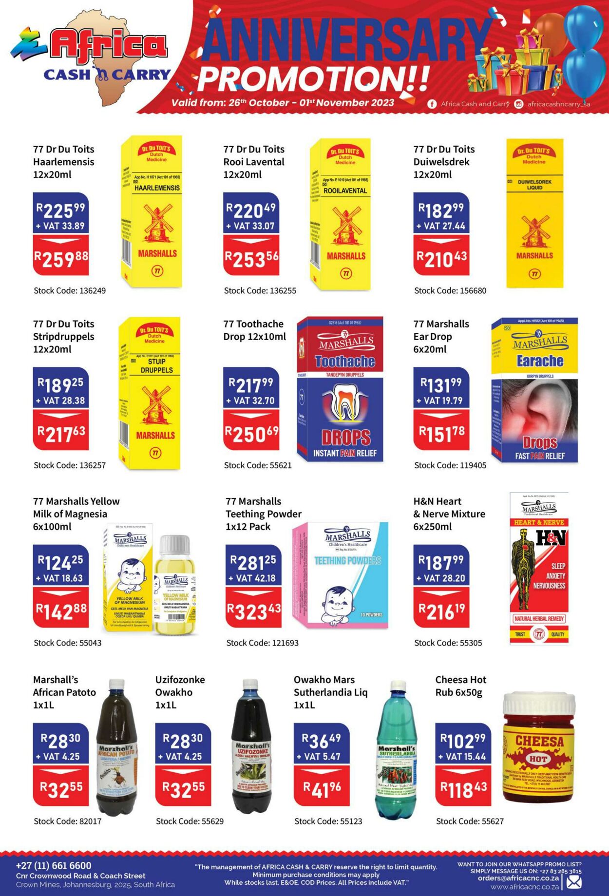 Special Africa Cash&Carry 27.10.2023 - 01.11.2023