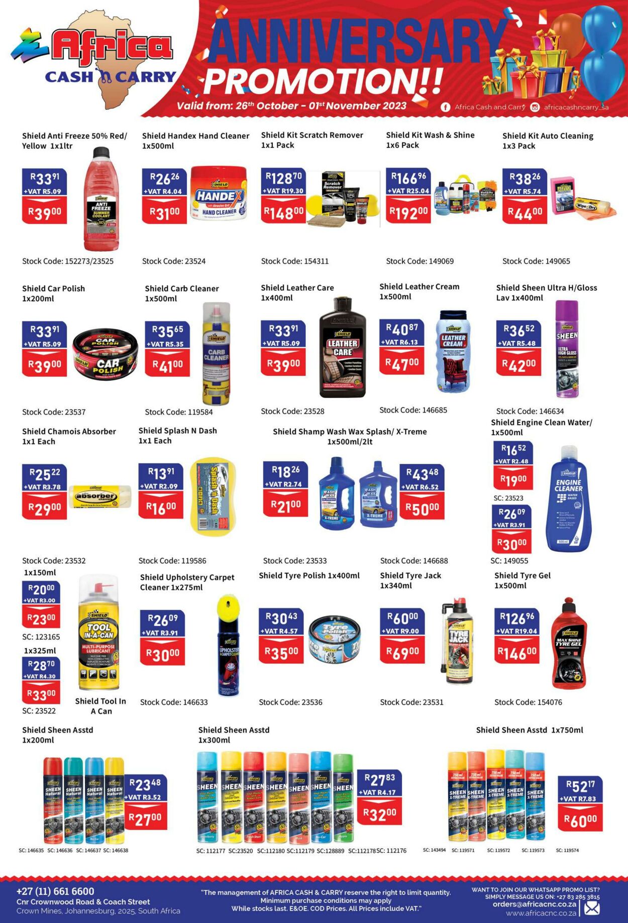 Special Africa Cash&Carry 27.10.2023 - 01.11.2023