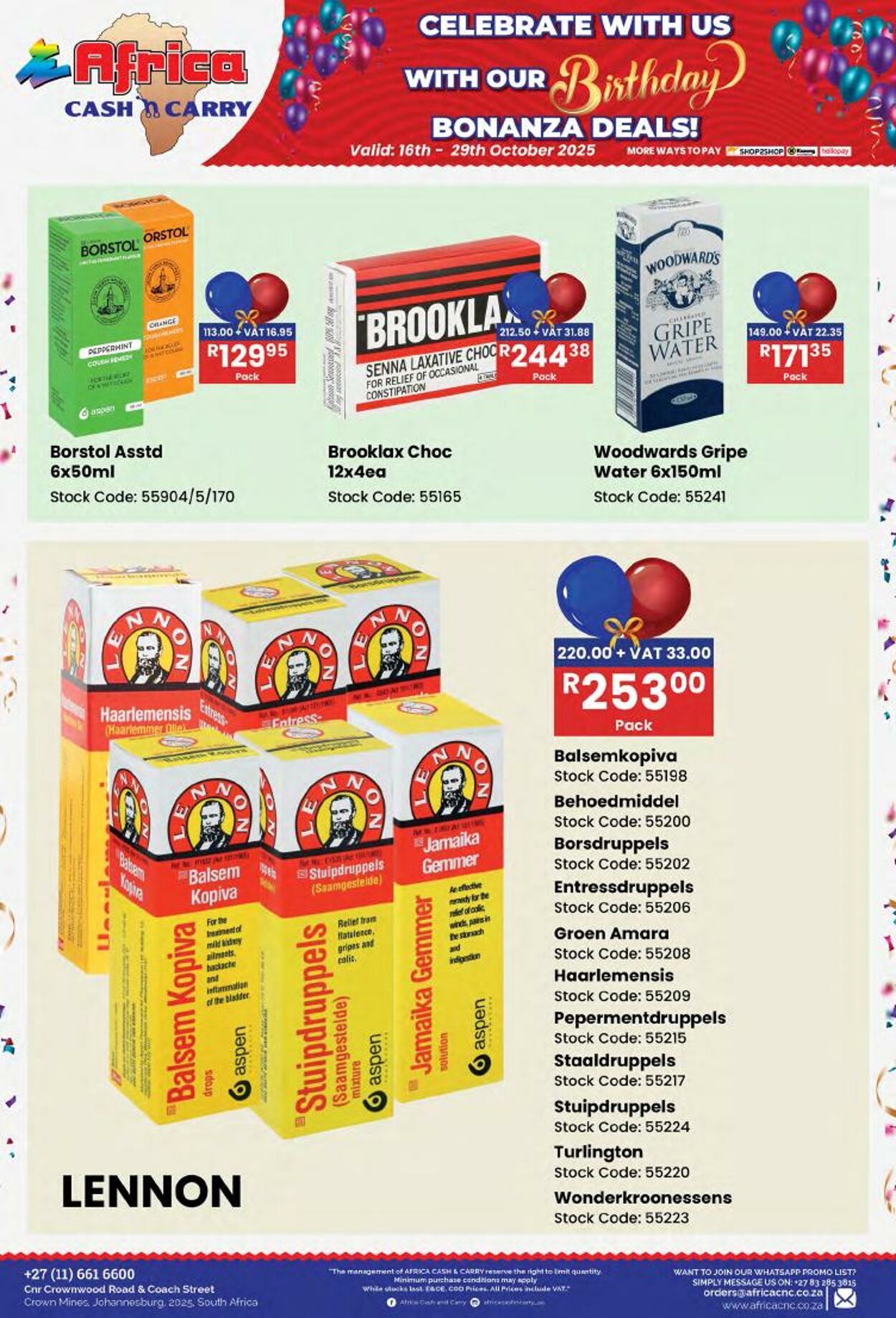 Special Africa Cash&Carry 16.10.2025 - 29.10.2025