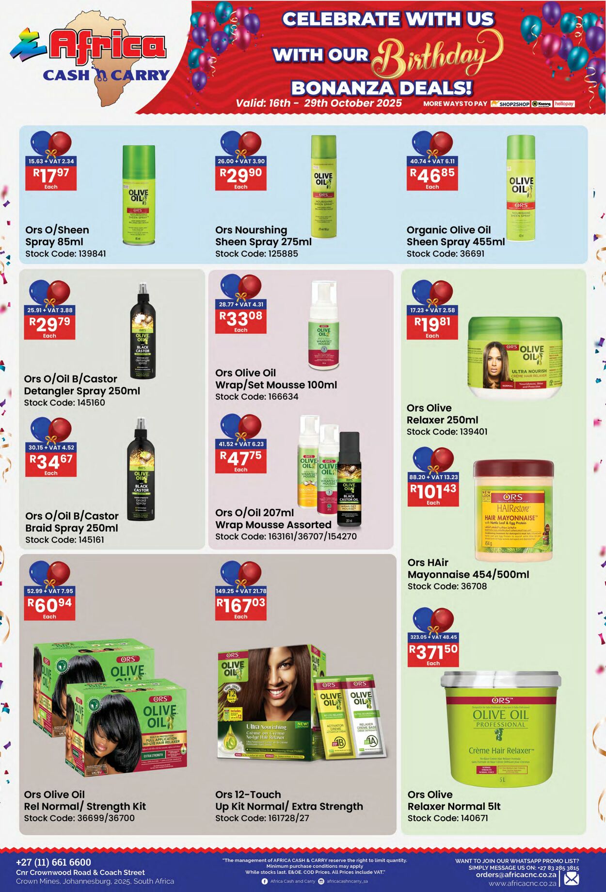 Special Africa Cash&Carry 16.10.2025 - 29.10.2025