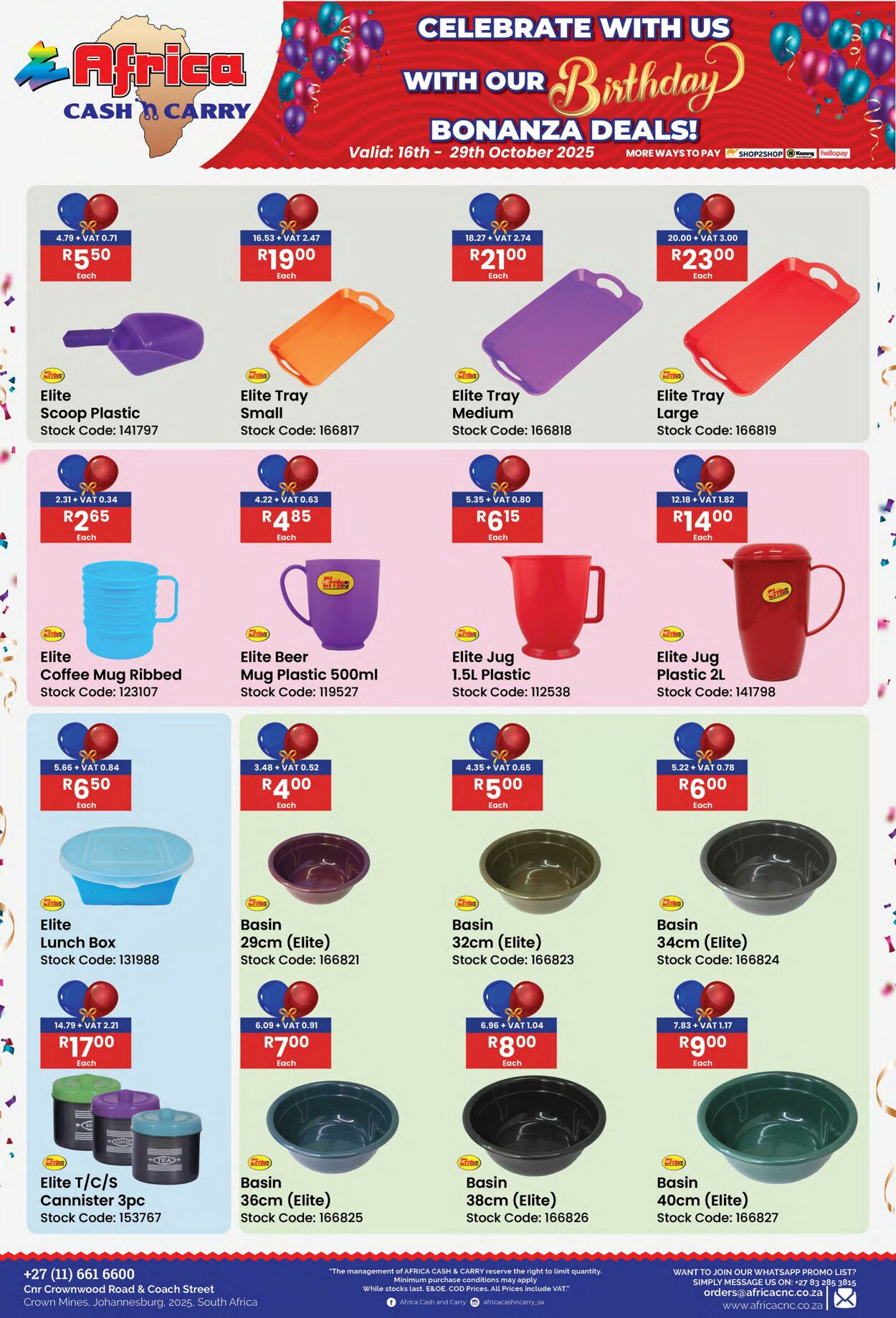 Special Africa Cash&Carry 16.10.2025 - 29.10.2025