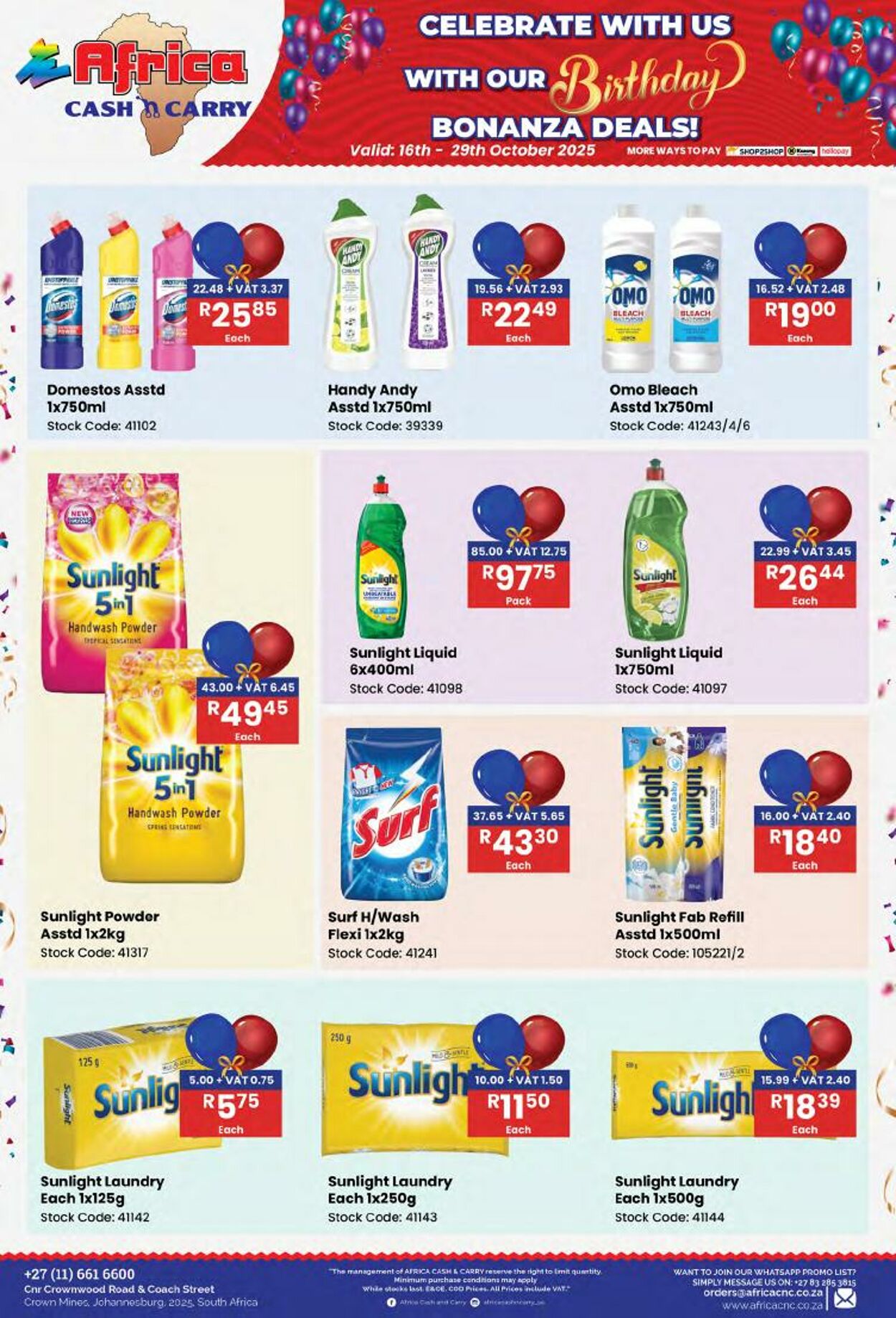 Special Africa Cash&Carry 16.10.2025 - 29.10.2025