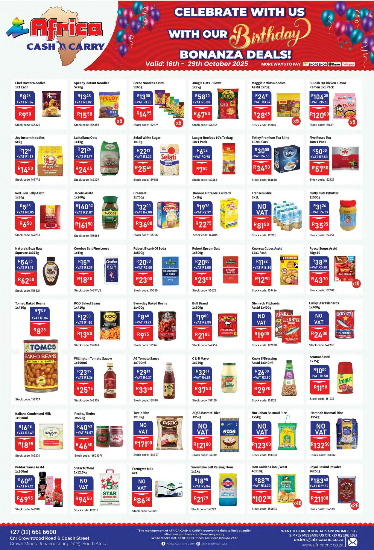 Special Africa Cash&Carry 16.10.2025 - 29.10.2025