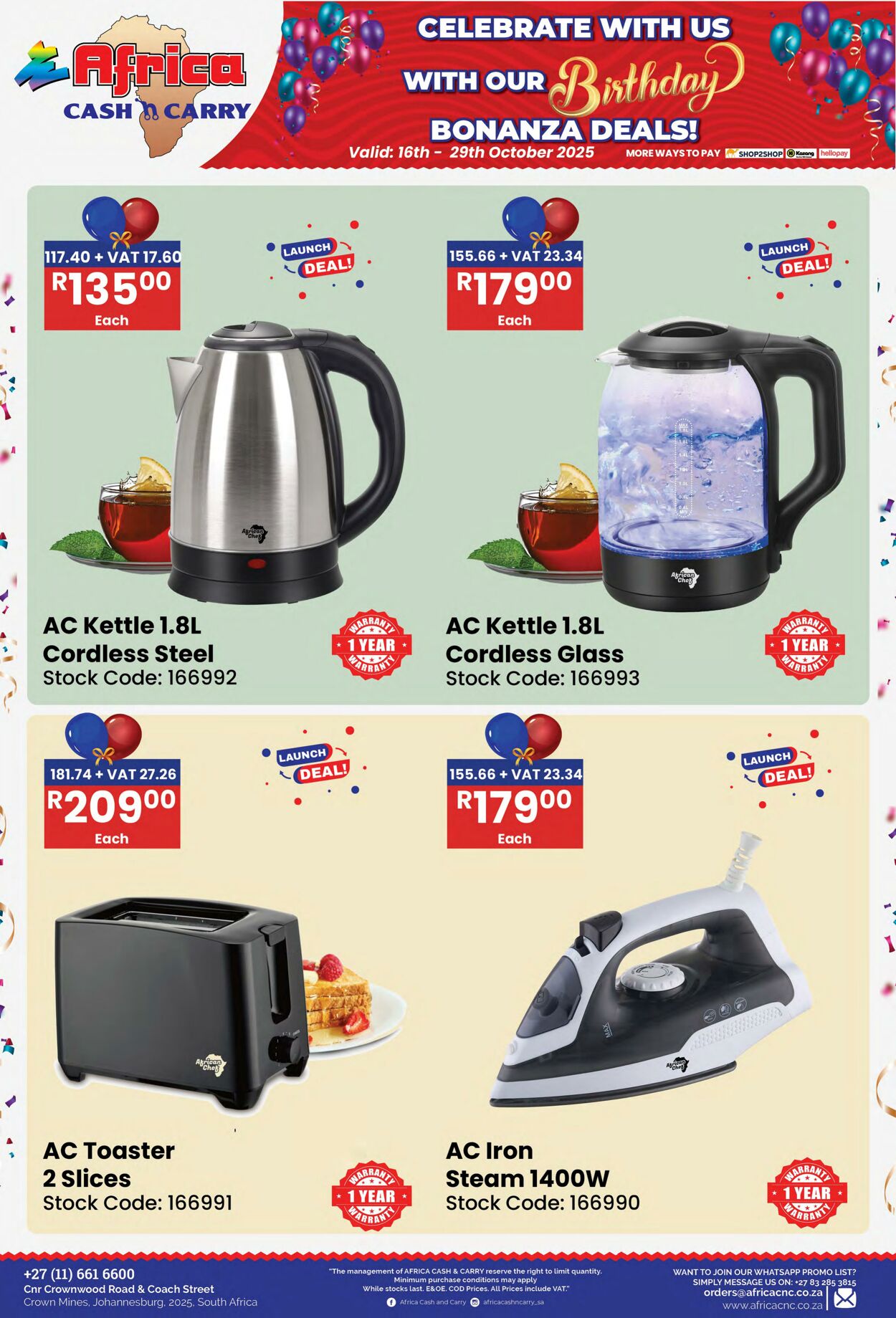 Special Africa Cash&Carry 16.10.2025 - 29.10.2025