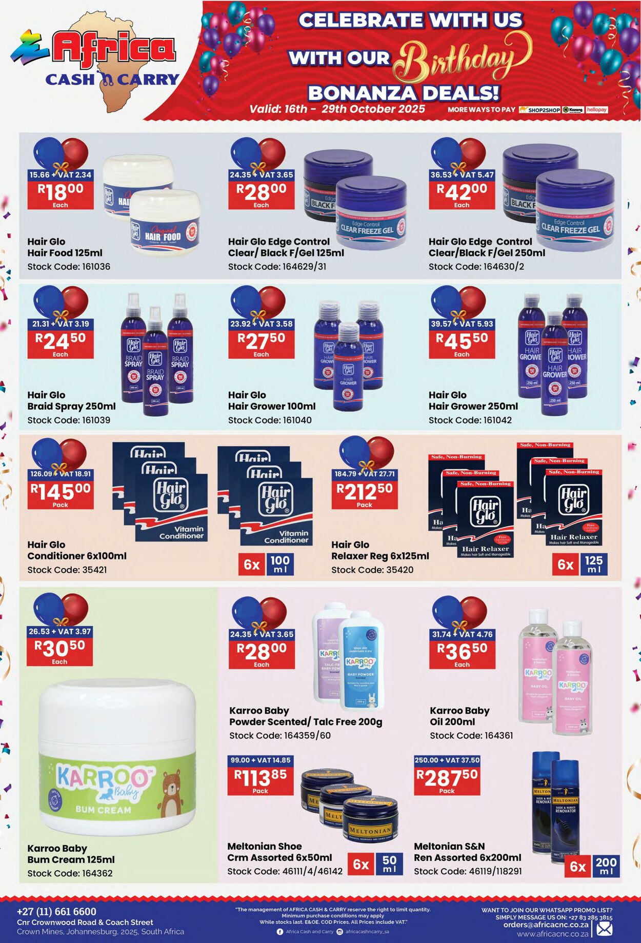 Special Africa Cash&Carry 16.10.2025 - 29.10.2025