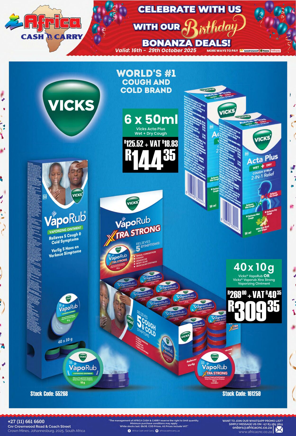 Special Africa Cash&Carry 16.10.2025 - 29.10.2025