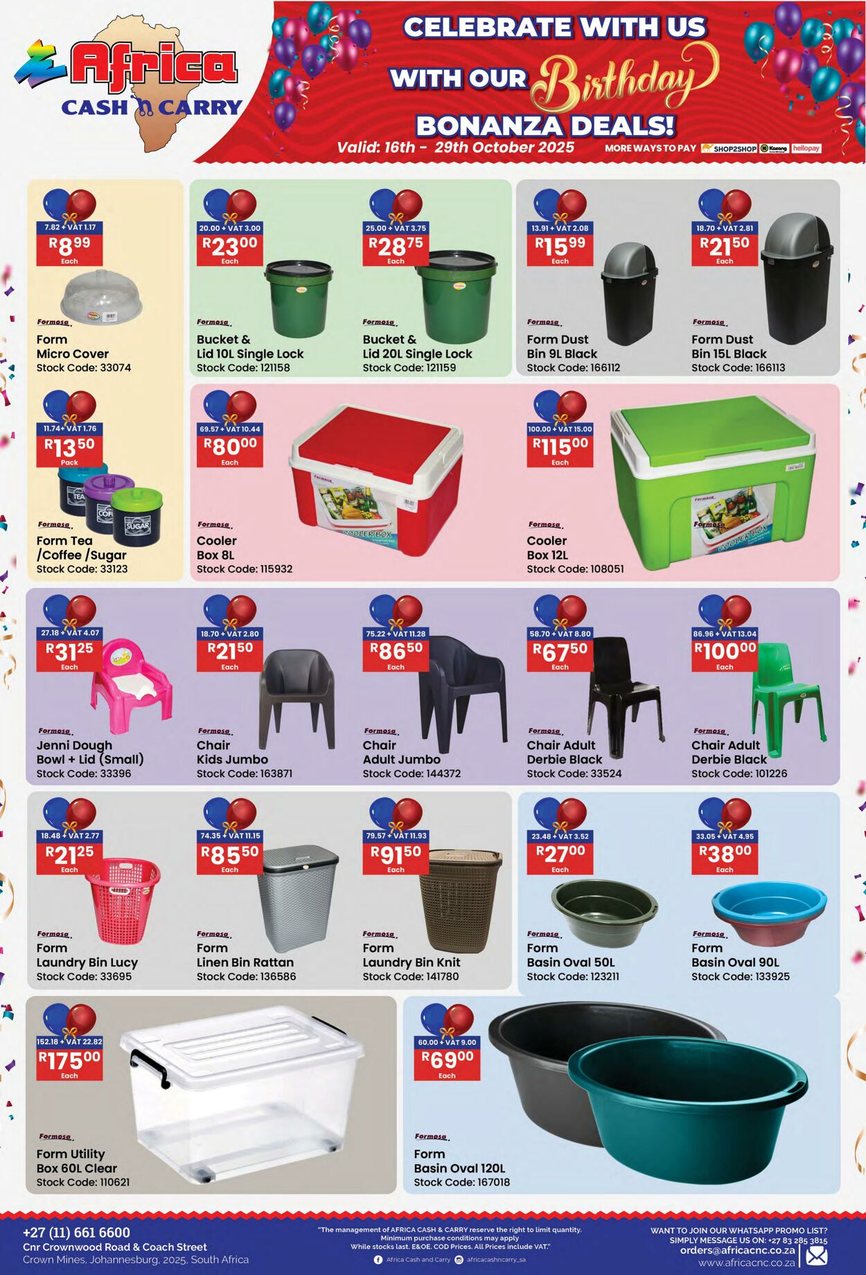 Special Africa Cash&Carry 16.10.2025 - 29.10.2025