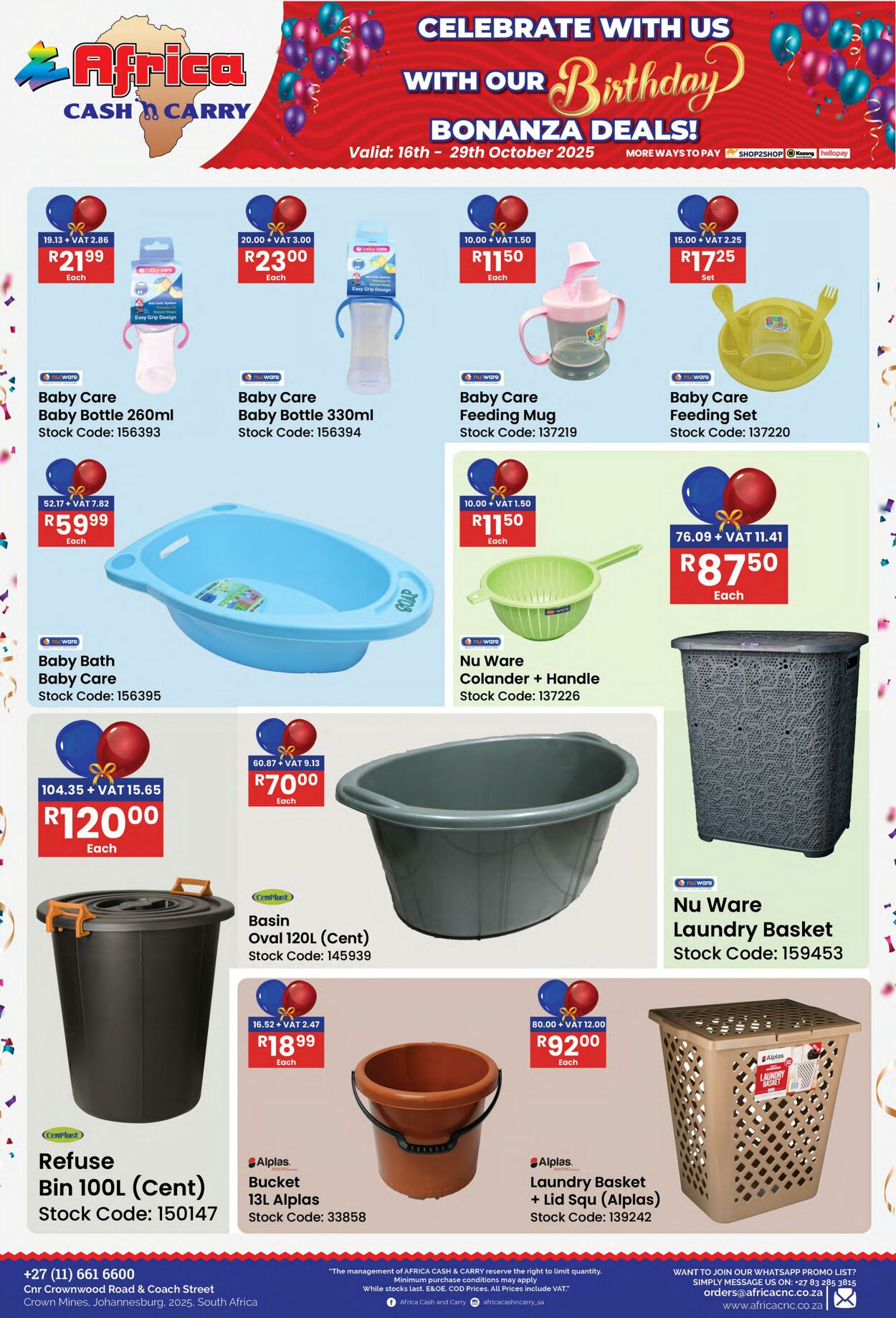 Special Africa Cash&Carry 16.10.2025 - 29.10.2025