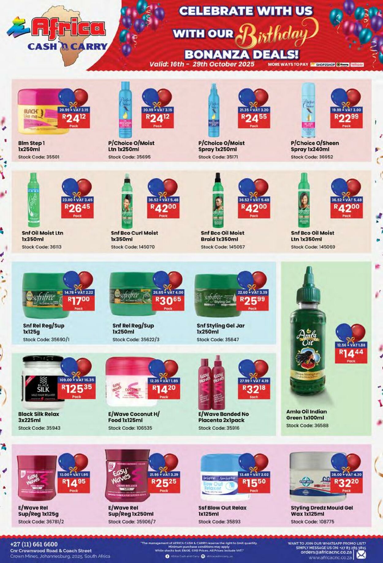 Special Africa Cash&Carry 16.10.2025 - 29.10.2025