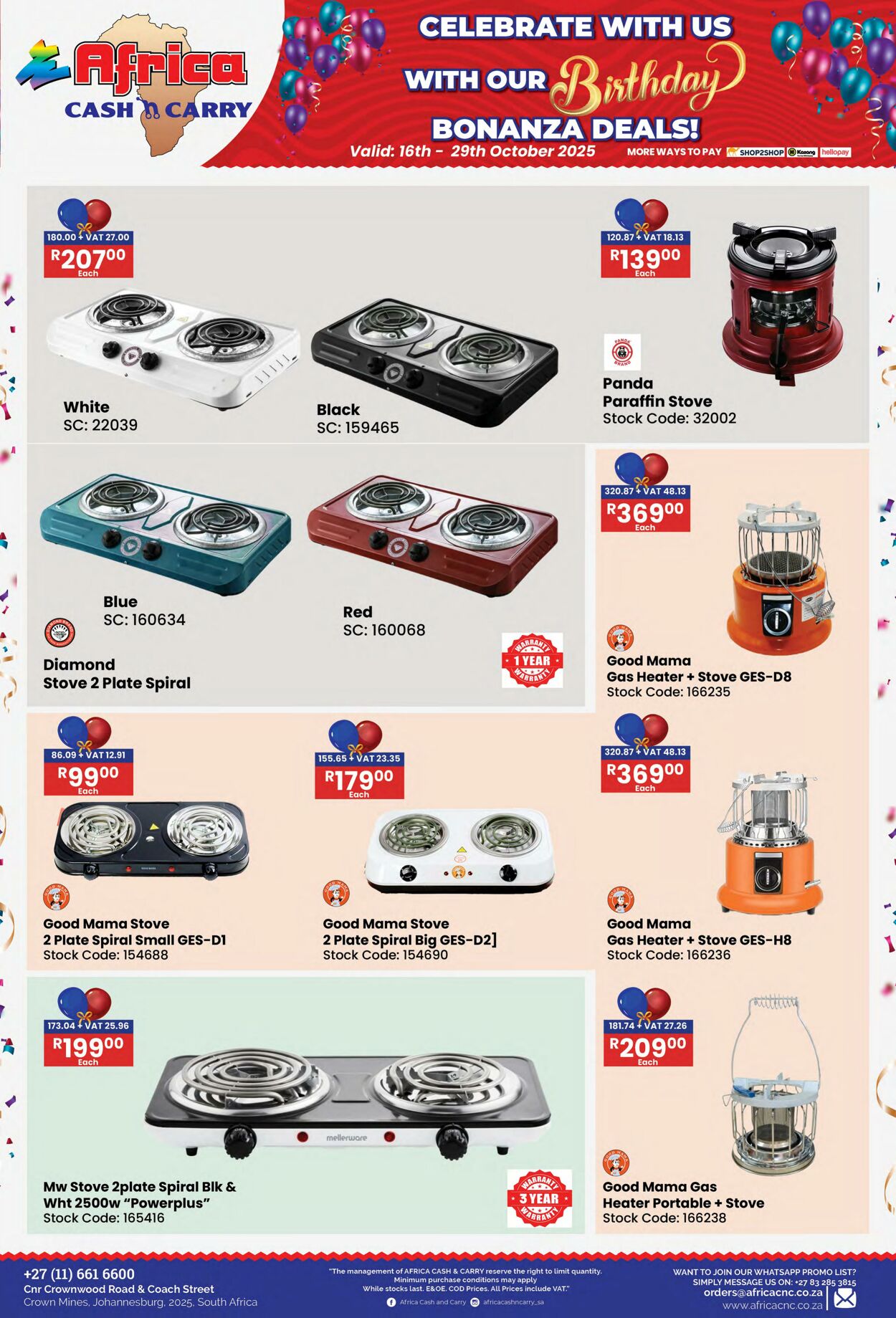 Special Africa Cash&Carry 16.10.2025 - 29.10.2025