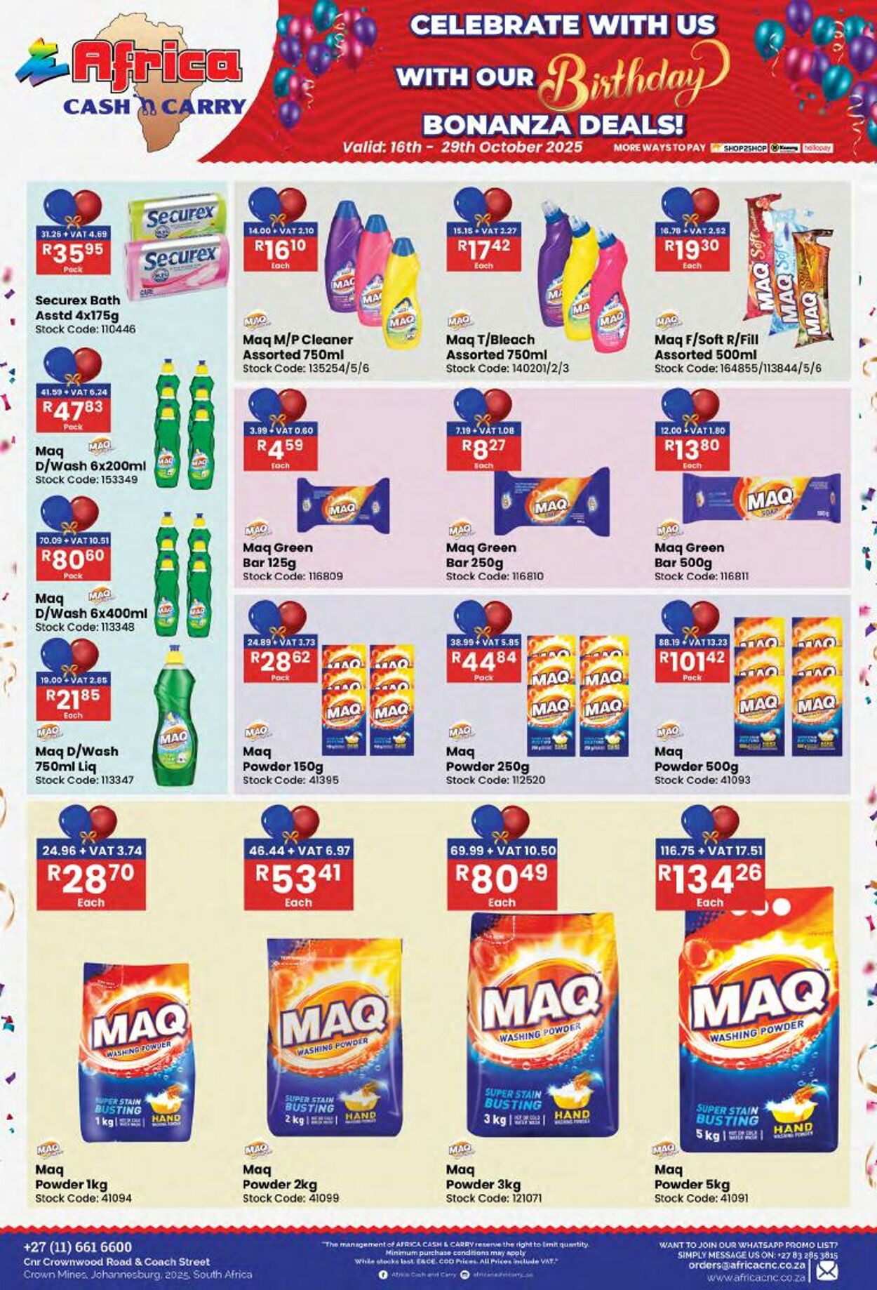 Special Africa Cash&Carry 16.10.2025 - 29.10.2025