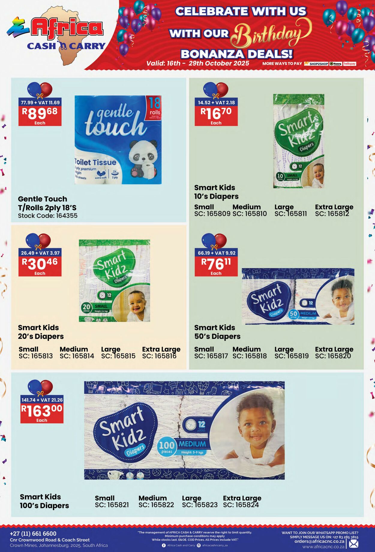 Special Africa Cash&Carry 16.10.2025 - 29.10.2025