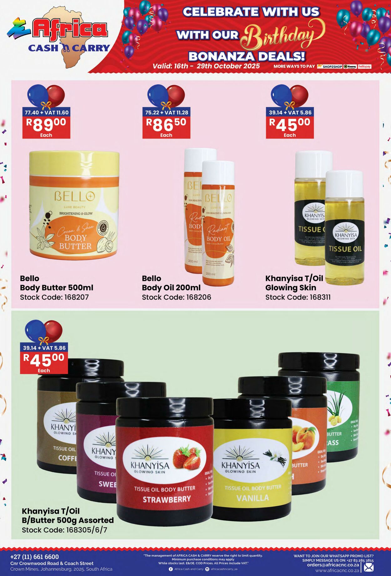 Special Africa Cash&Carry 16.10.2025 - 29.10.2025