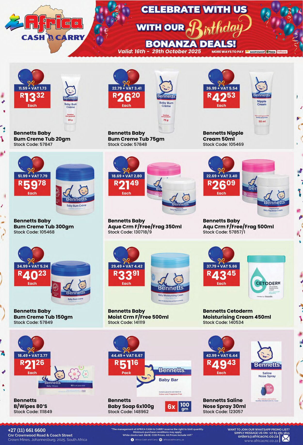 Special Africa Cash&Carry 16.10.2025 - 29.10.2025