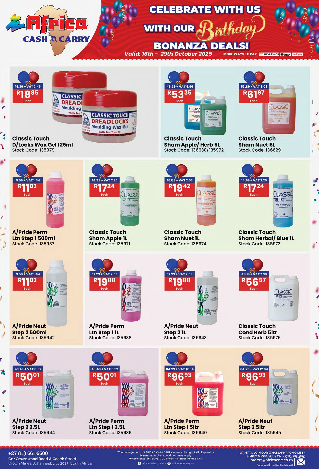 Special Africa Cash&Carry 16.10.2025 - 29.10.2025