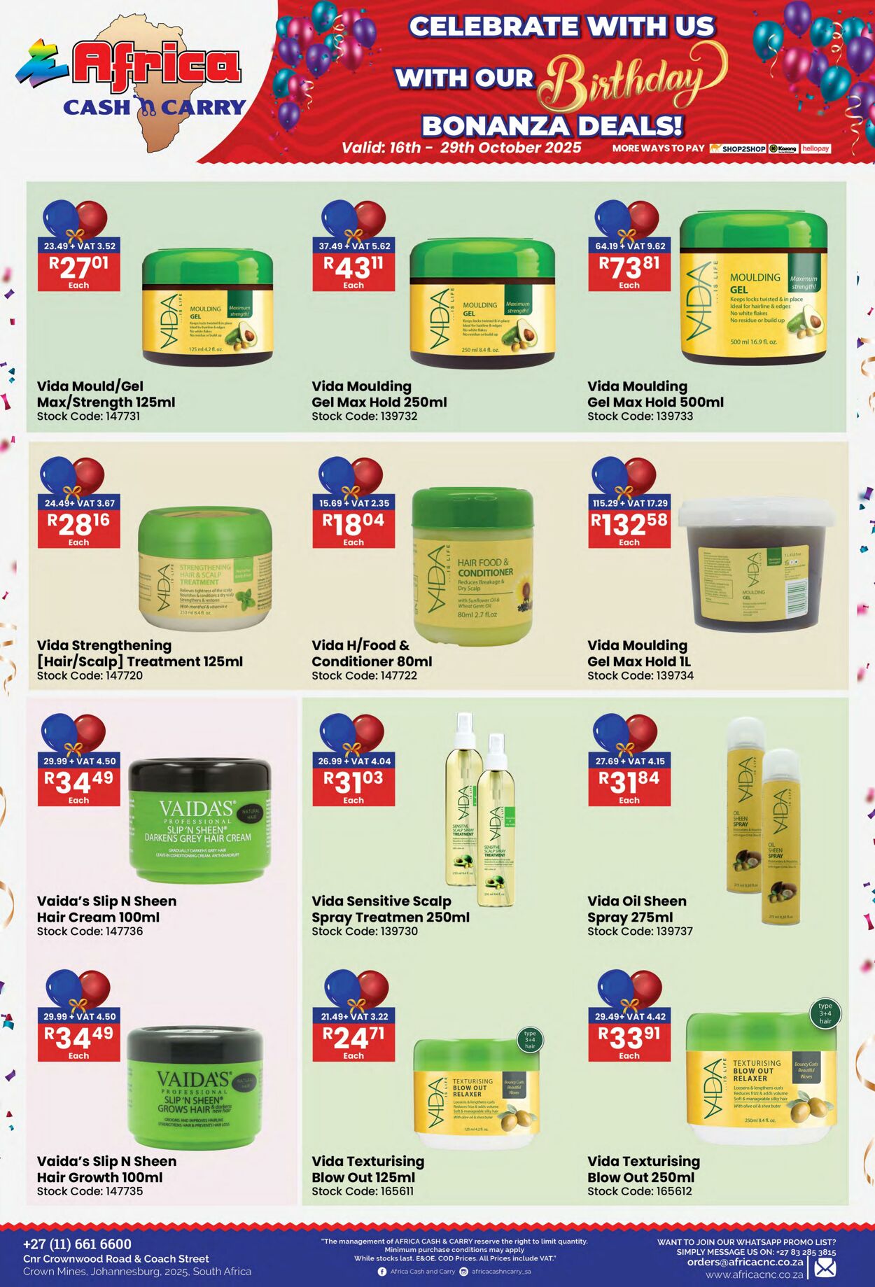 Special Africa Cash&Carry 16.10.2025 - 29.10.2025