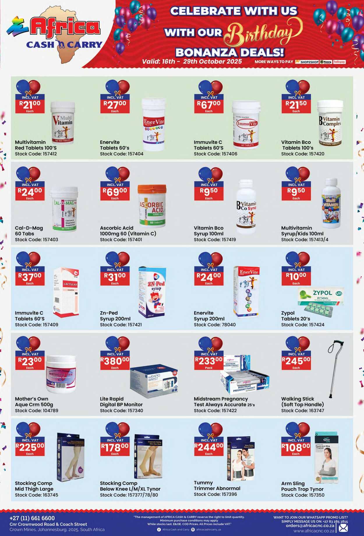 Special Africa Cash&Carry 16.10.2025 - 29.10.2025