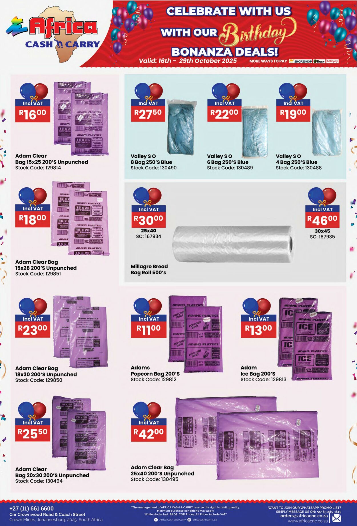 Special Africa Cash&Carry 16.10.2025 - 29.10.2025