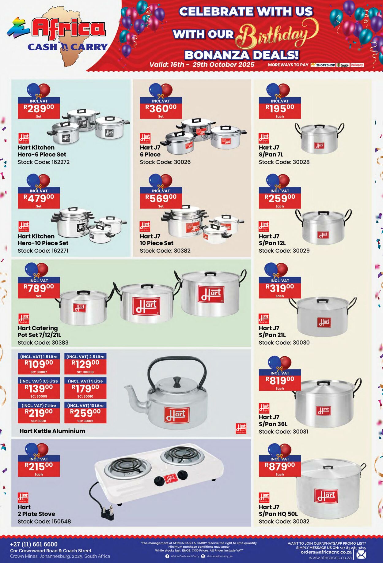 Special Africa Cash&Carry 16.10.2025 - 29.10.2025