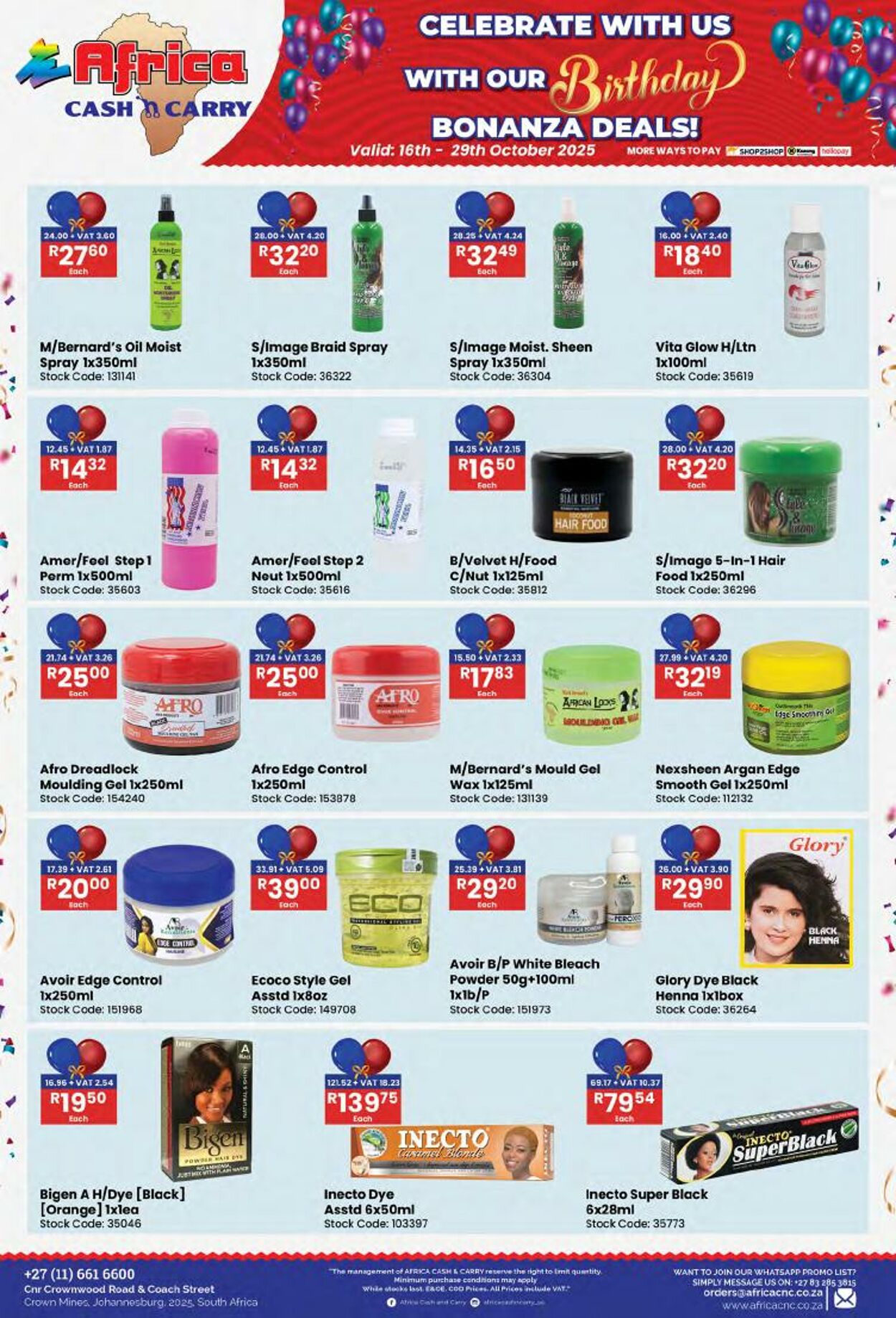 Special Africa Cash&Carry 16.10.2025 - 29.10.2025