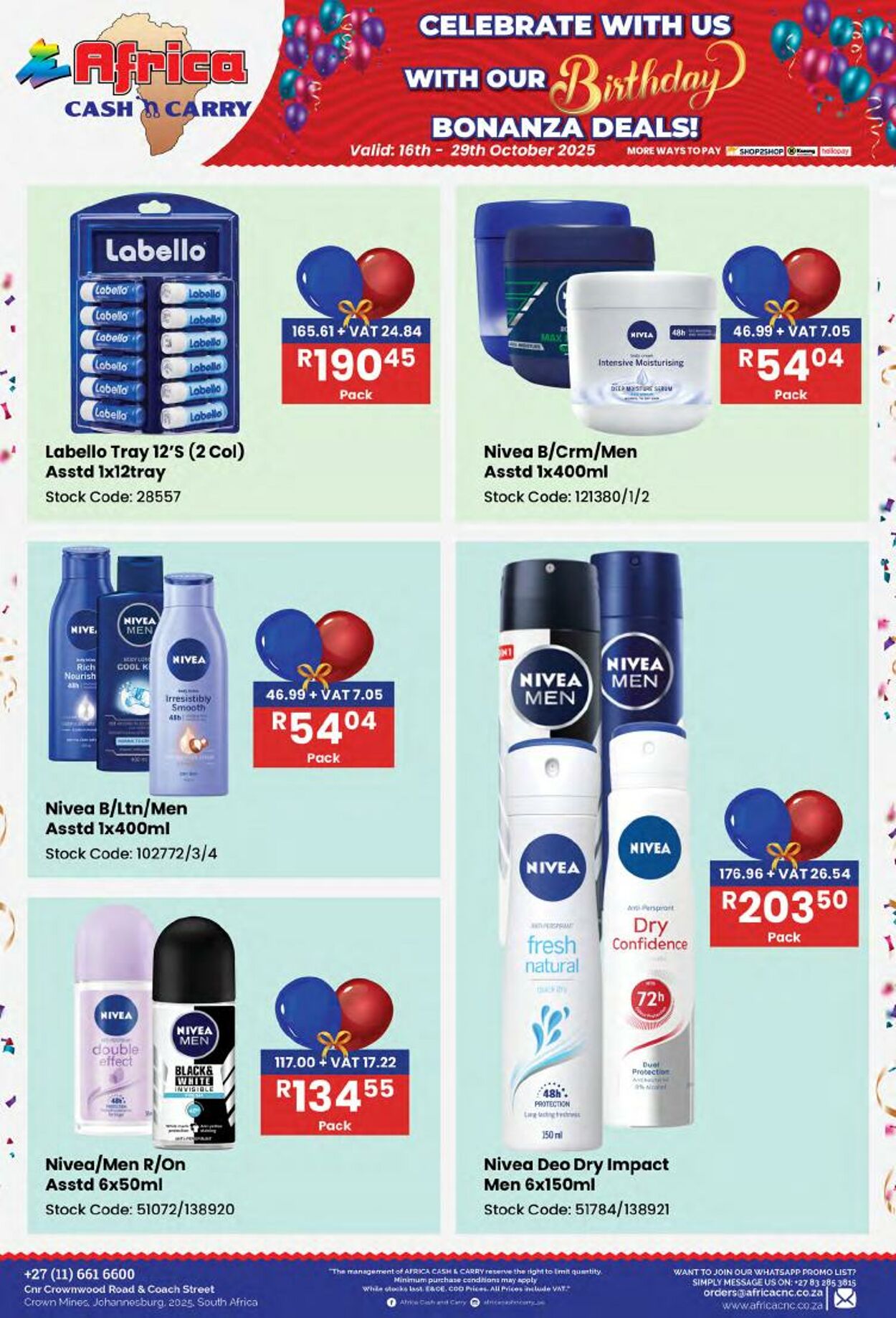 Special Africa Cash&Carry 16.10.2025 - 29.10.2025