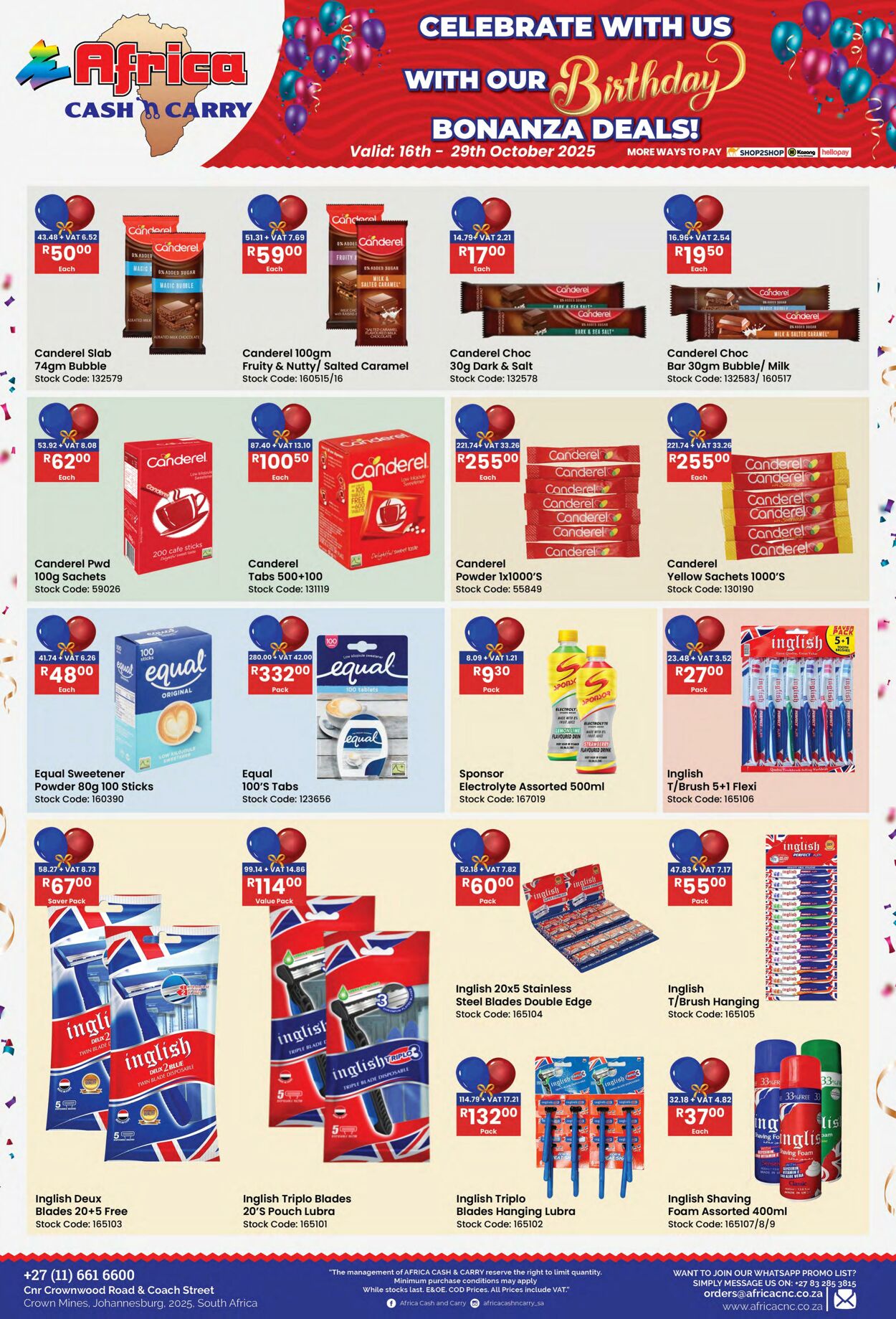Special Africa Cash&Carry 16.10.2025 - 29.10.2025