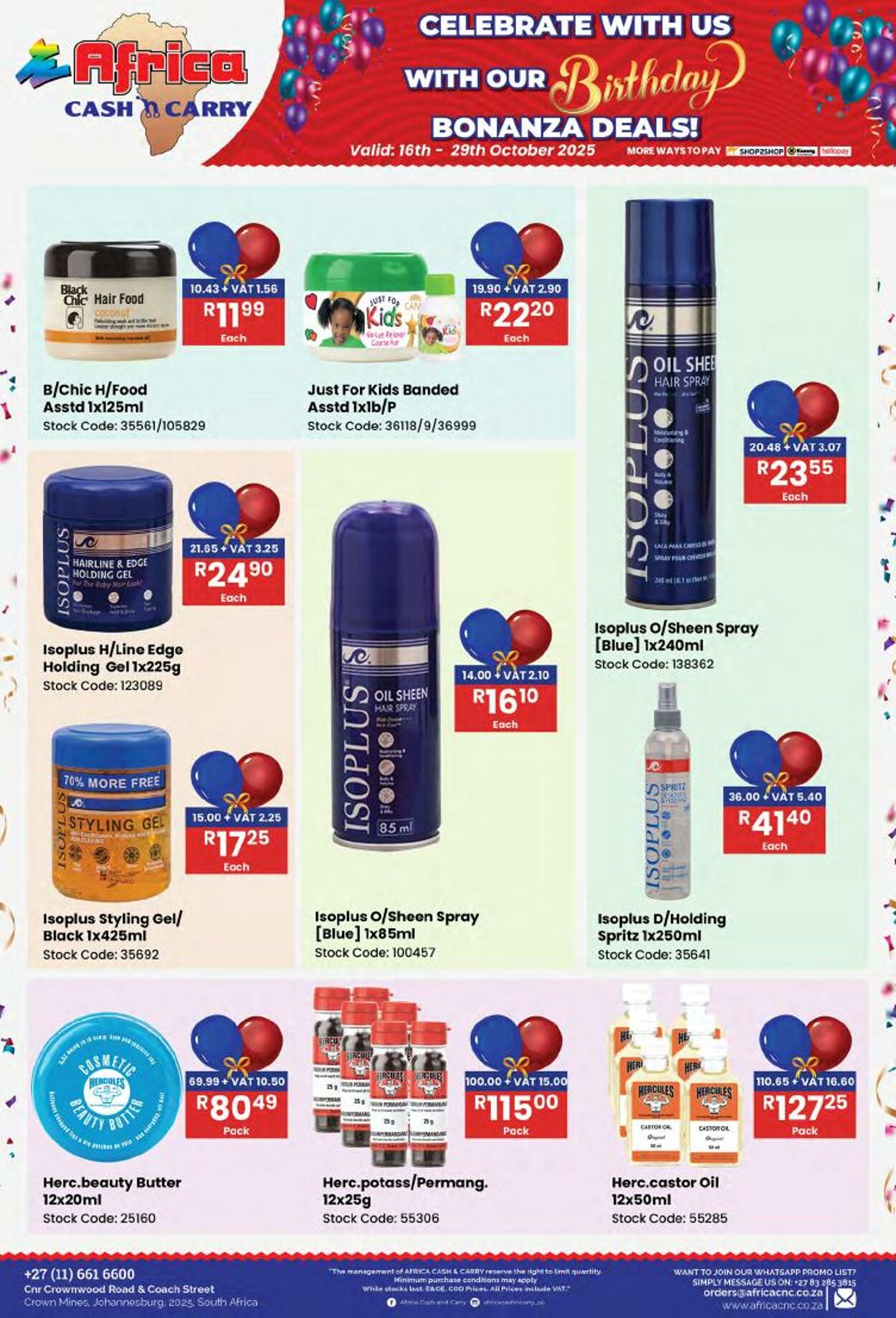 Special Africa Cash&Carry 16.10.2025 - 29.10.2025