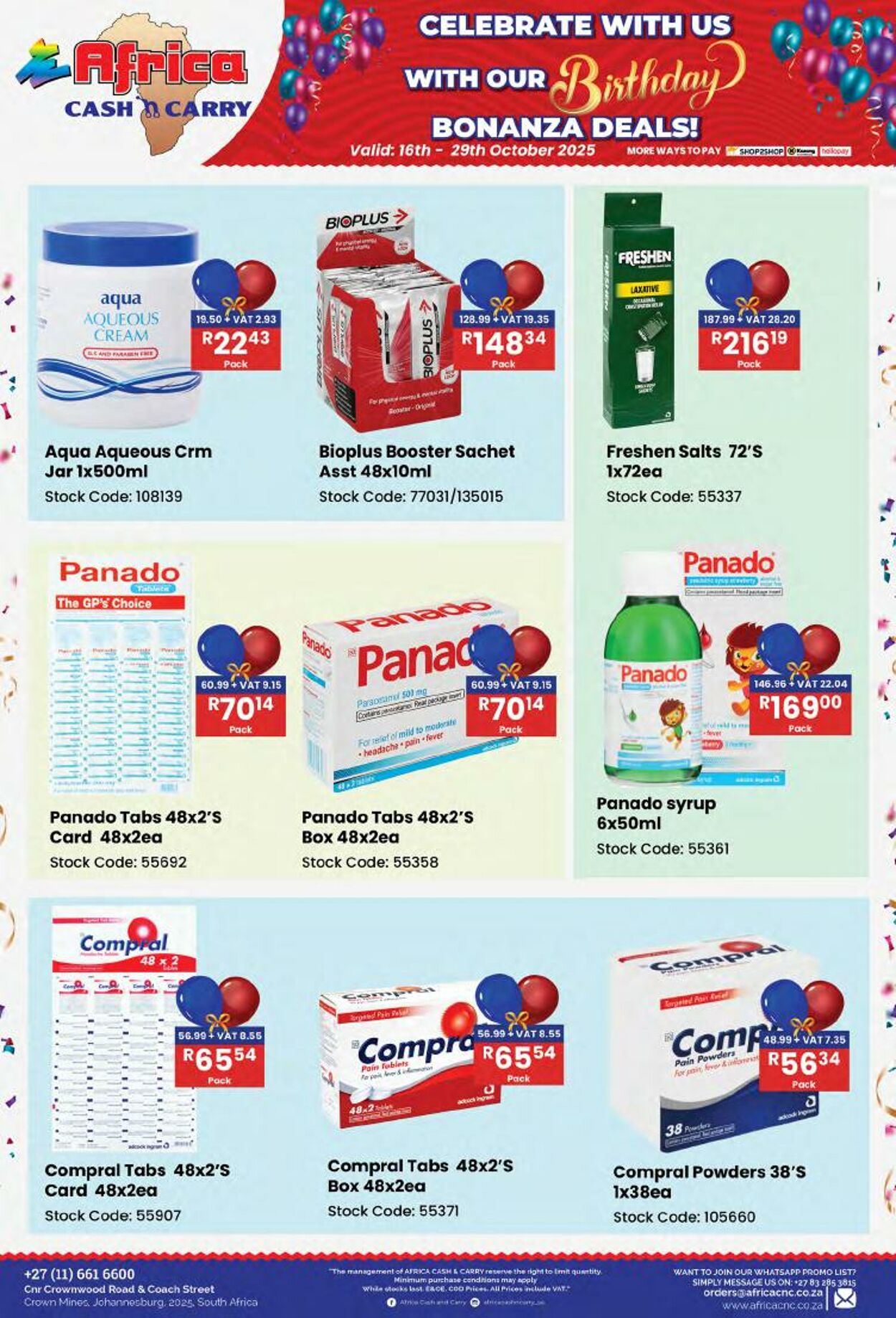 Special Africa Cash&Carry 16.10.2025 - 29.10.2025