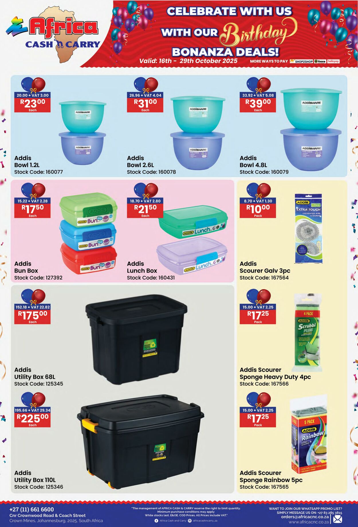 Special Africa Cash&Carry 16.10.2025 - 29.10.2025