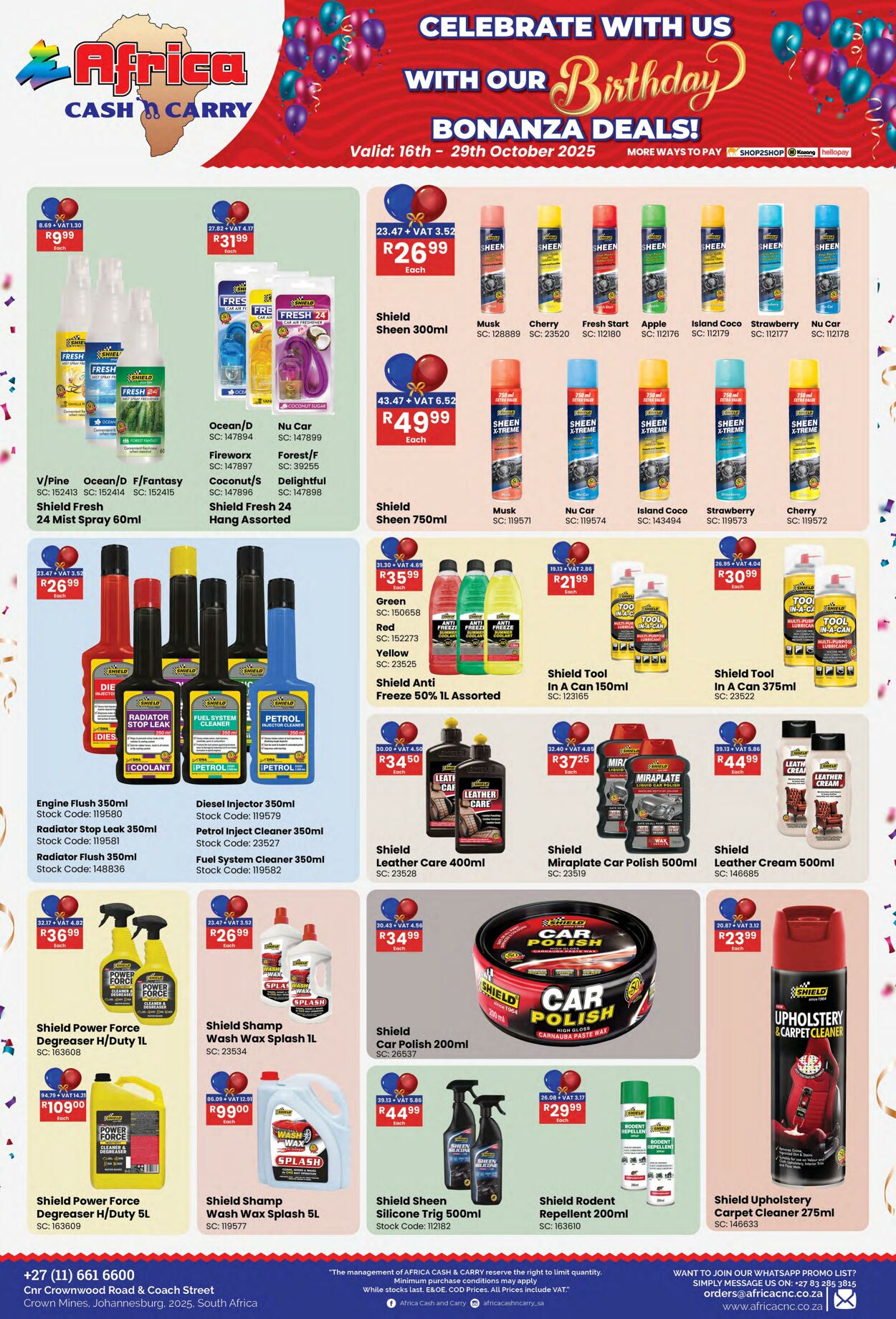Special Africa Cash&Carry 16.10.2025 - 29.10.2025