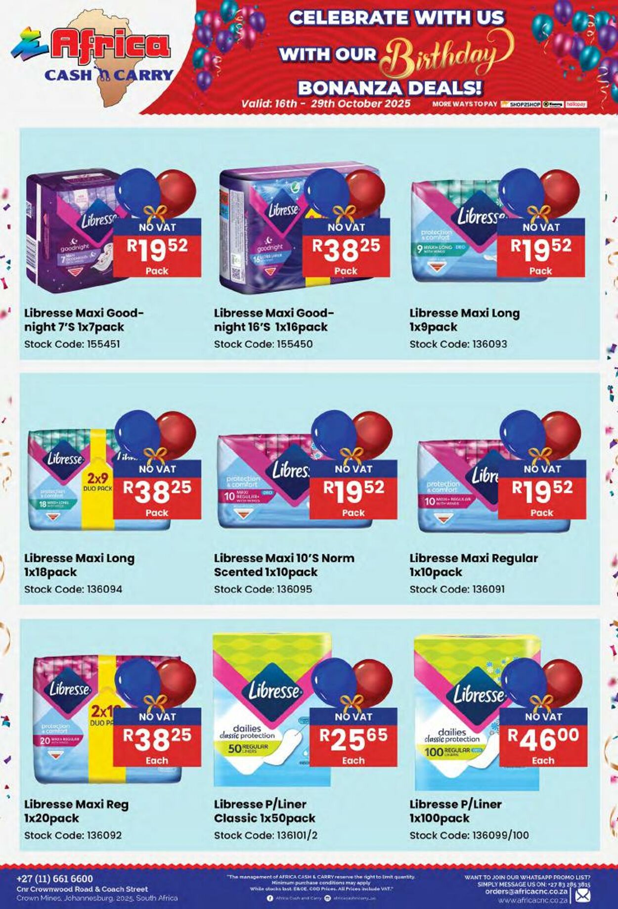 Special Africa Cash&Carry 16.10.2025 - 29.10.2025