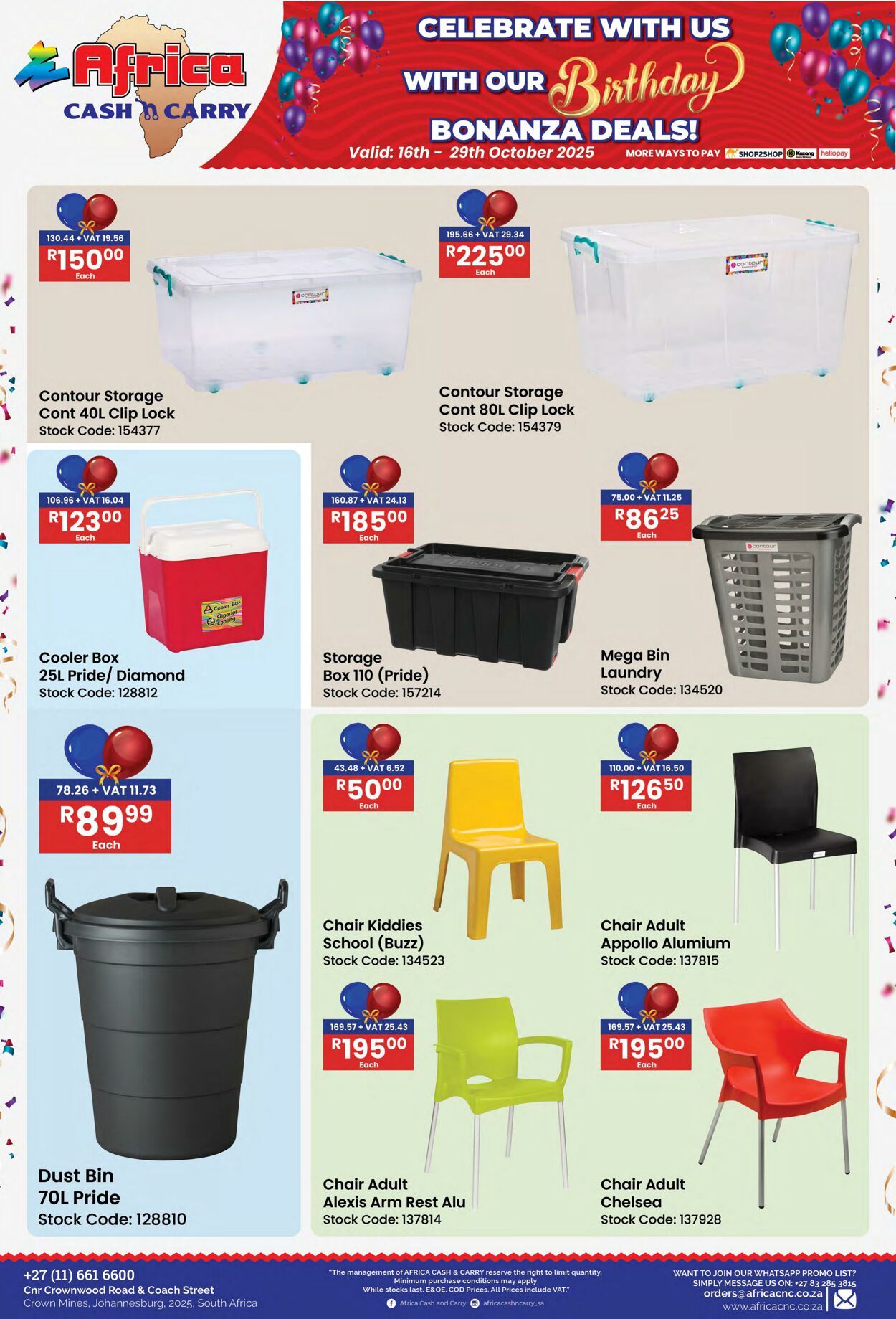 Special Africa Cash&Carry 16.10.2025 - 29.10.2025