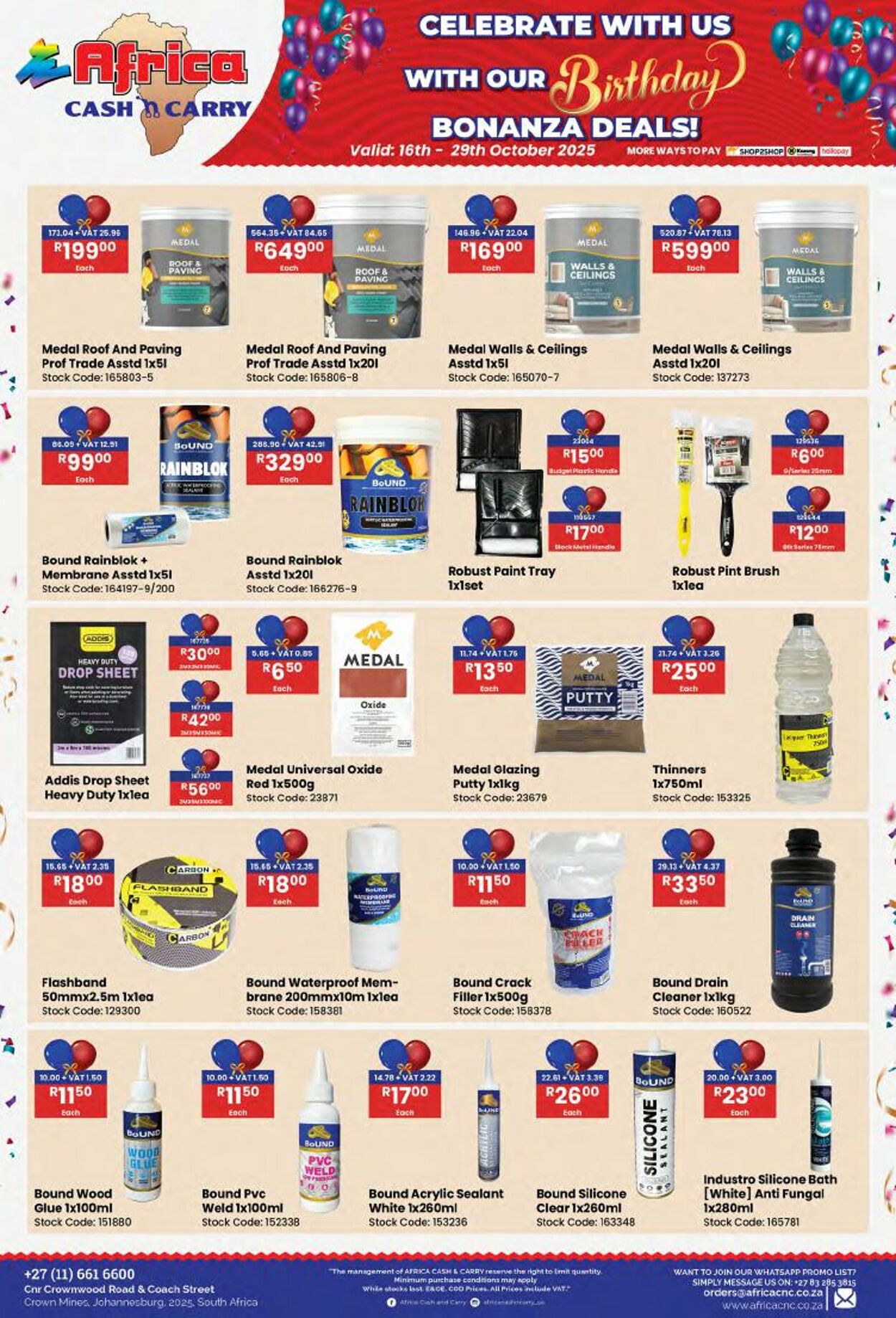 Special Africa Cash&Carry 16.10.2025 - 29.10.2025