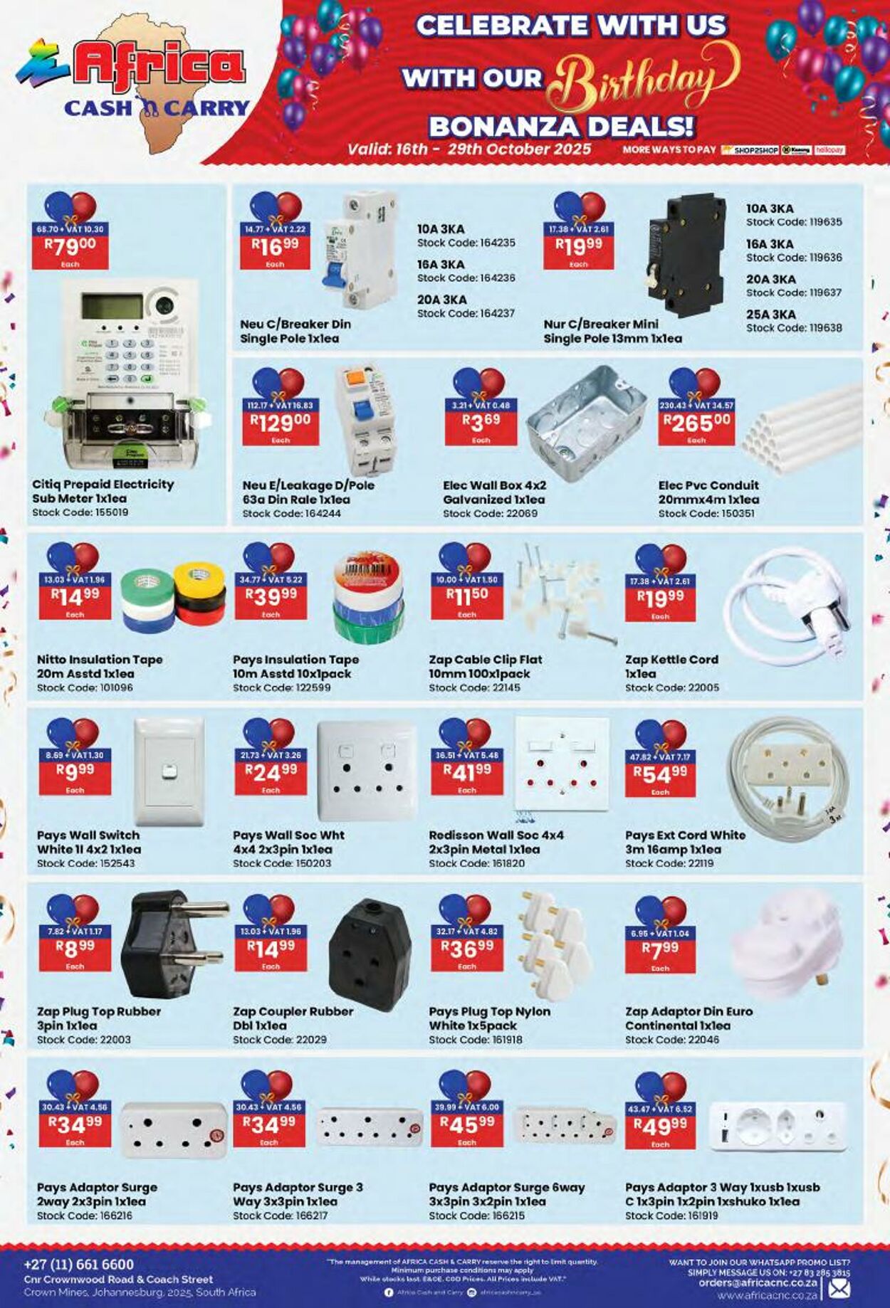Special Africa Cash&Carry 16.10.2025 - 29.10.2025