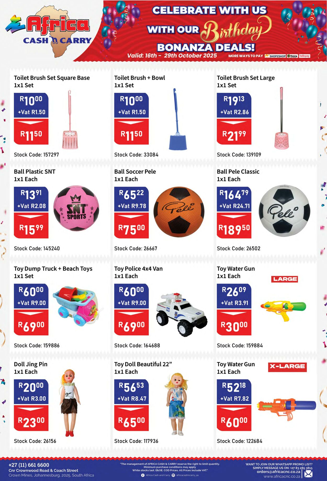 Special Africa Cash&Carry 16.10.2025 - 29.10.2025
