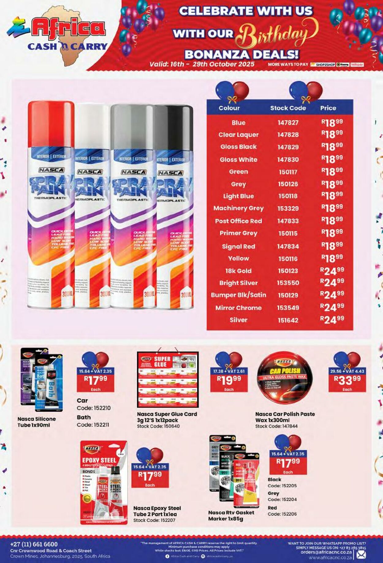 Special Africa Cash&Carry 16.10.2025 - 29.10.2025