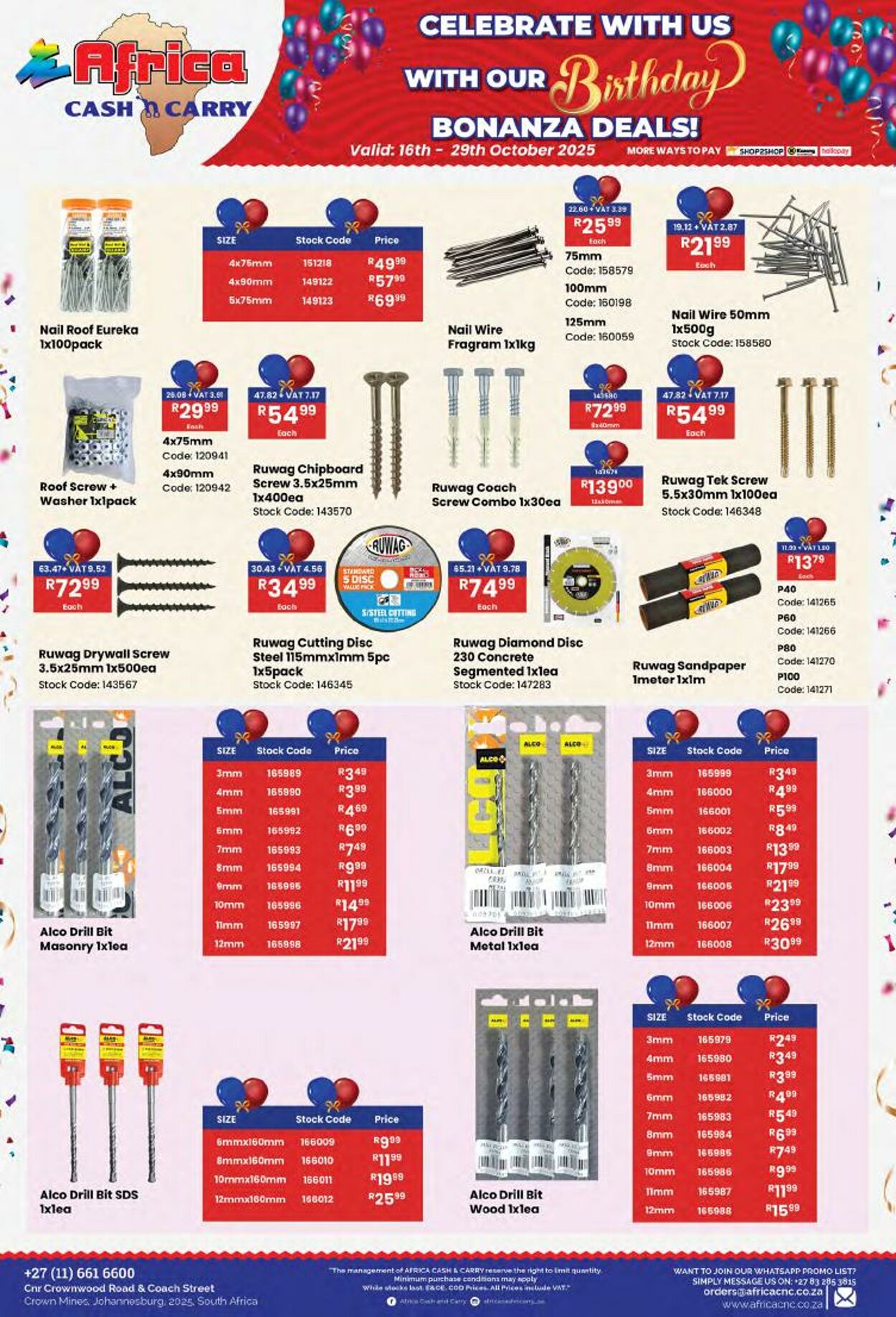 Special Africa Cash&Carry 16.10.2025 - 29.10.2025