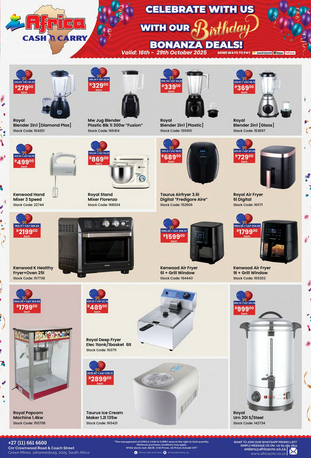 Special Africa Cash&Carry 16.10.2025 - 29.10.2025