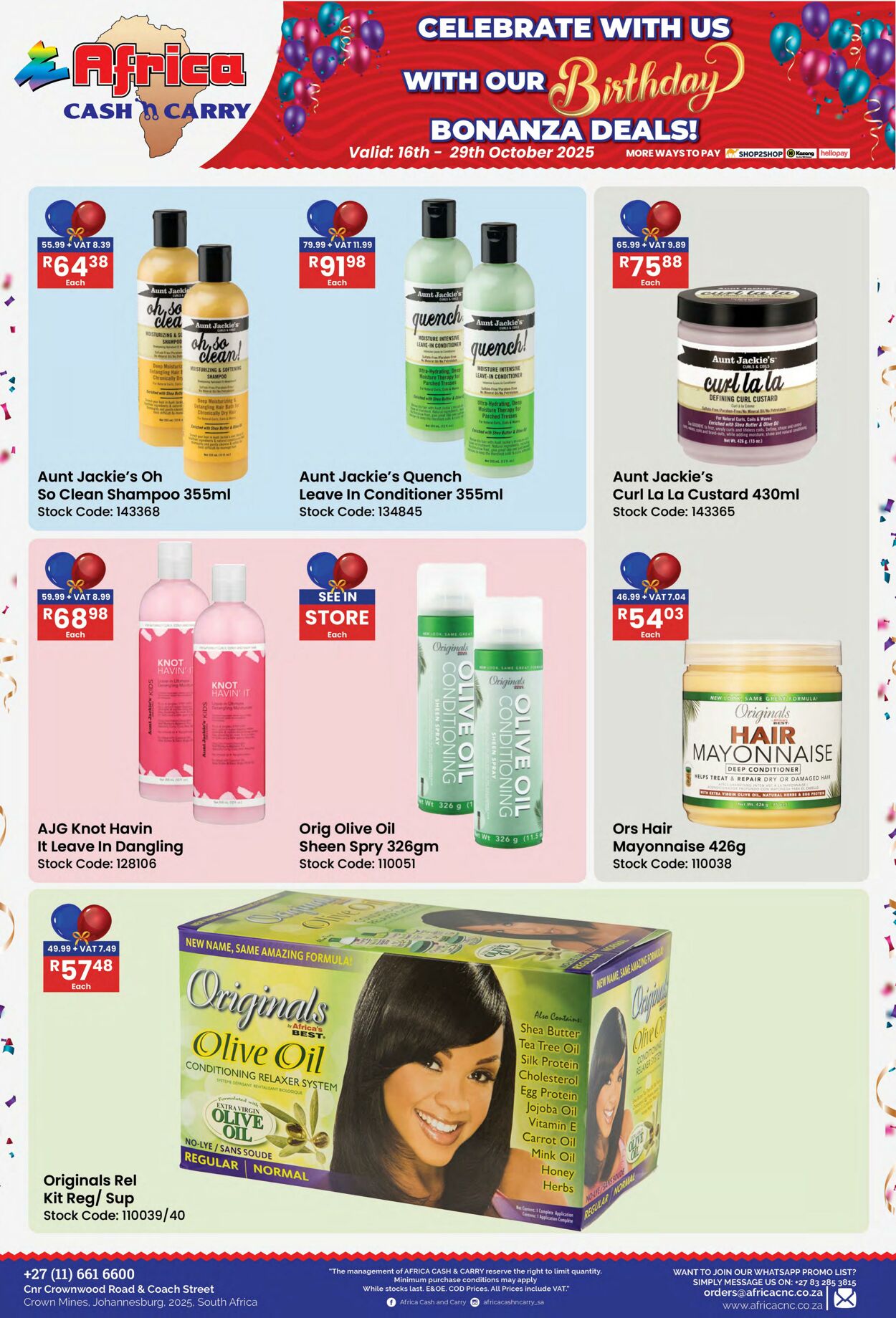 Special Africa Cash&Carry 16.10.2025 - 29.10.2025