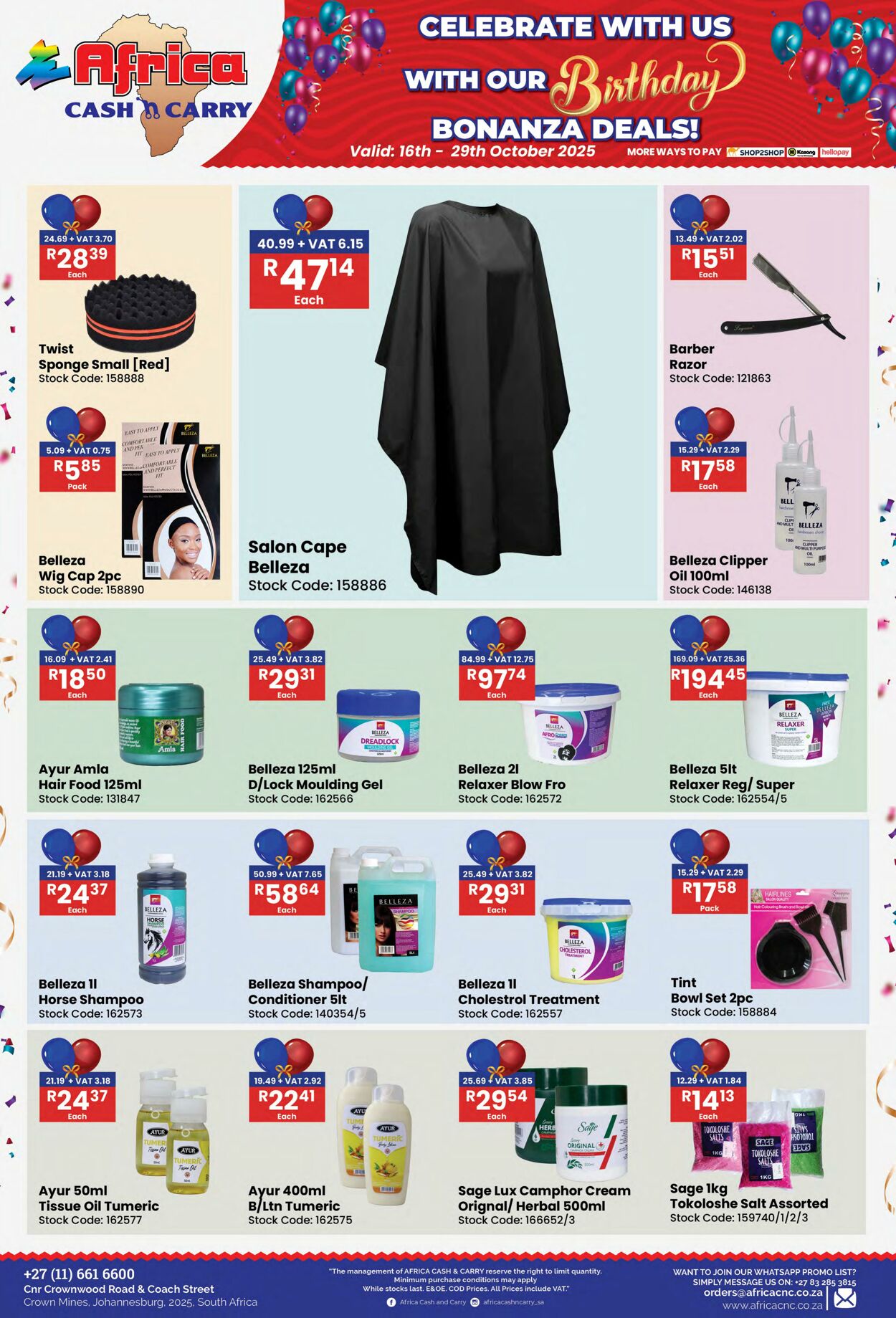 Special Africa Cash&Carry 16.10.2025 - 29.10.2025