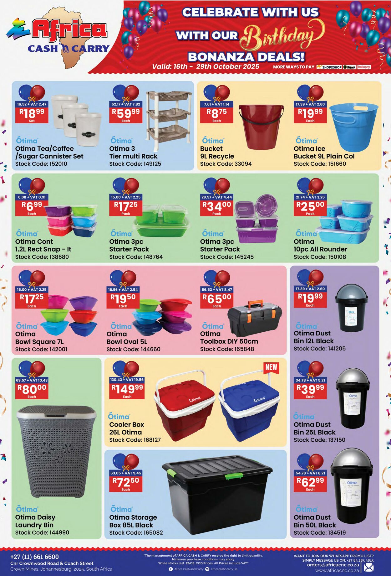 Special Africa Cash&Carry 16.10.2025 - 29.10.2025