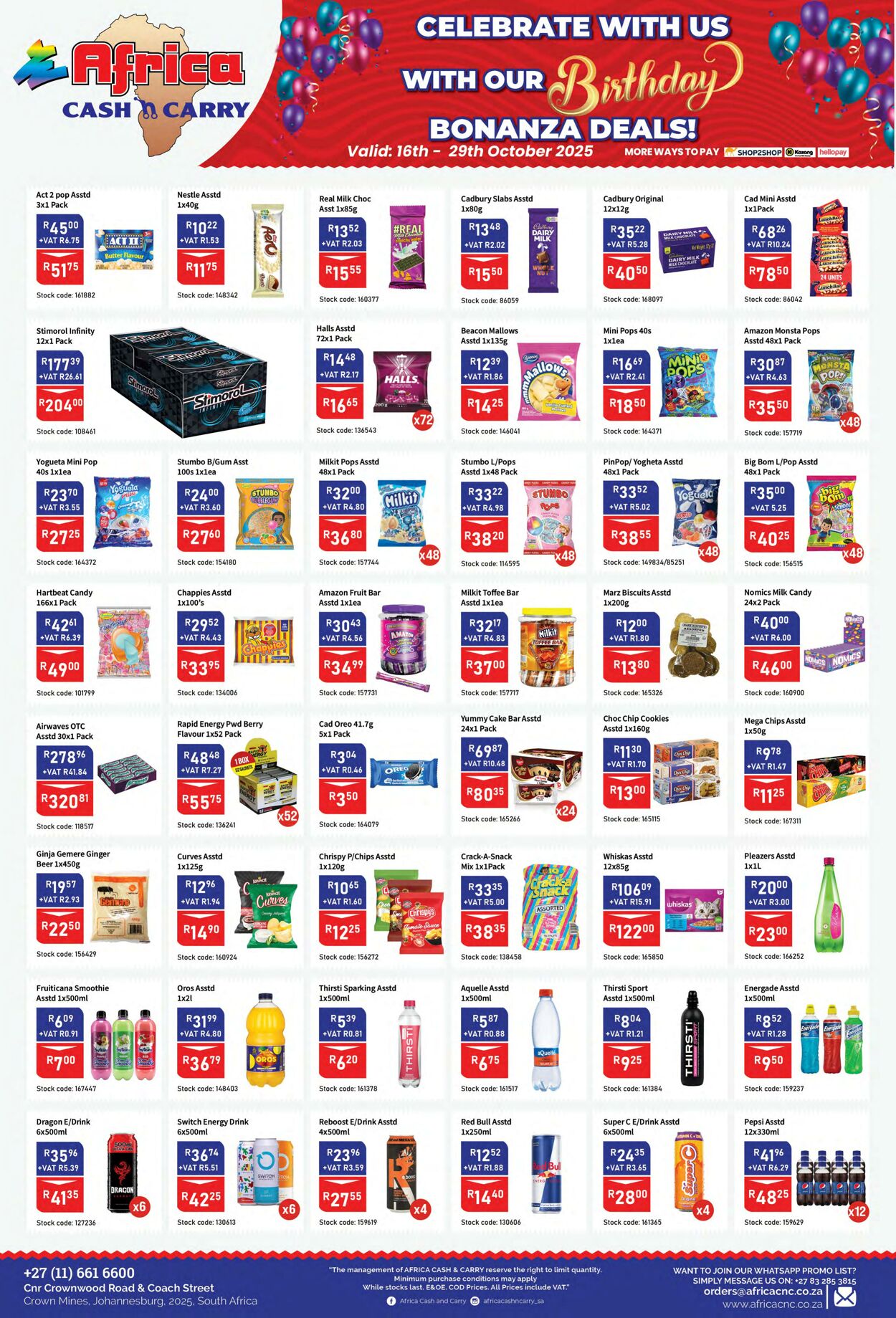 Special Africa Cash&Carry 16.10.2025 - 29.10.2025