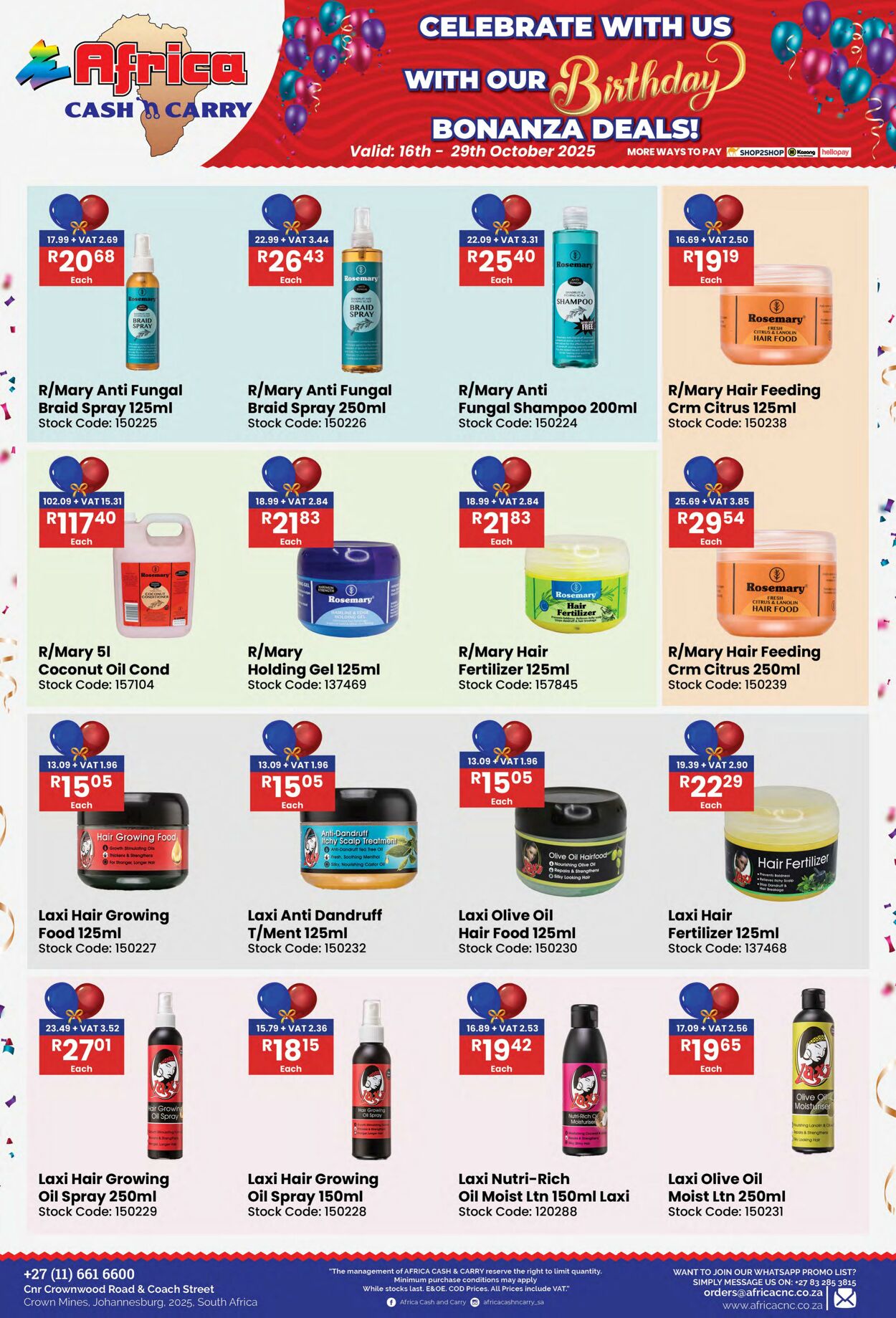 Special Africa Cash&Carry 16.10.2025 - 29.10.2025