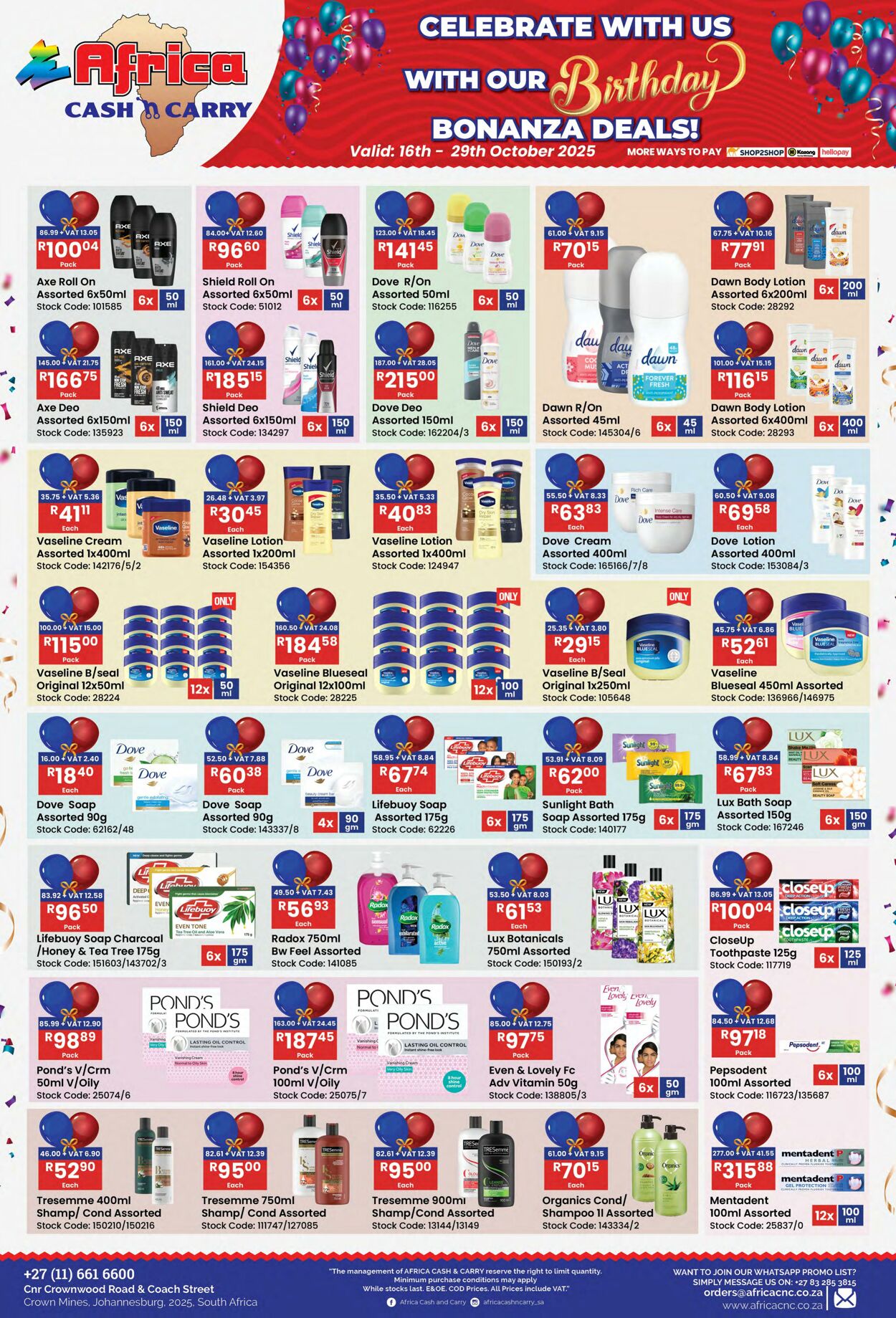 Special Africa Cash&Carry 16.10.2025 - 29.10.2025