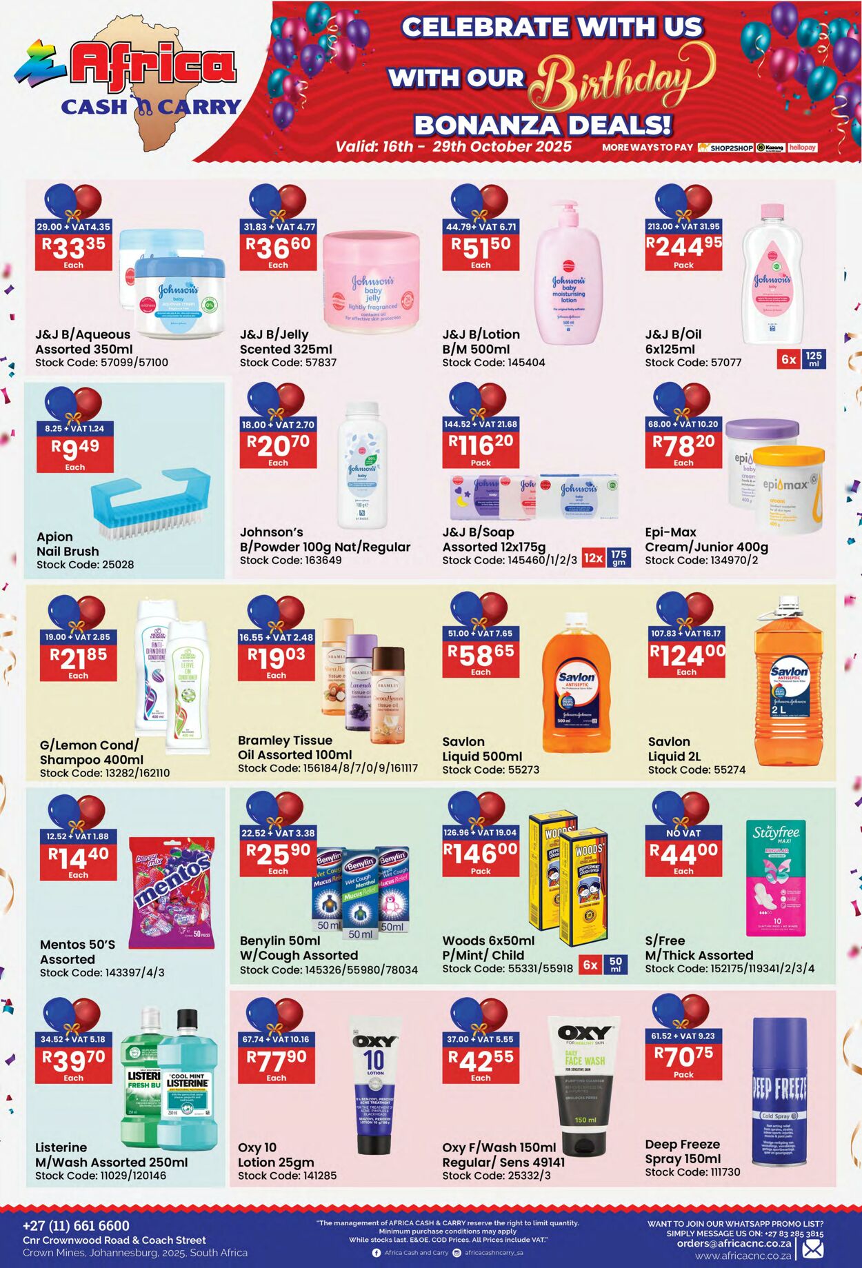 Special Africa Cash&Carry 16.10.2025 - 29.10.2025